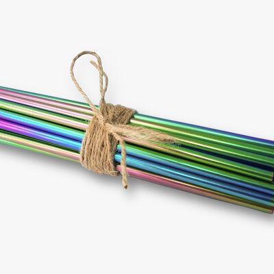 Rainbow straight stainless steel metal straw