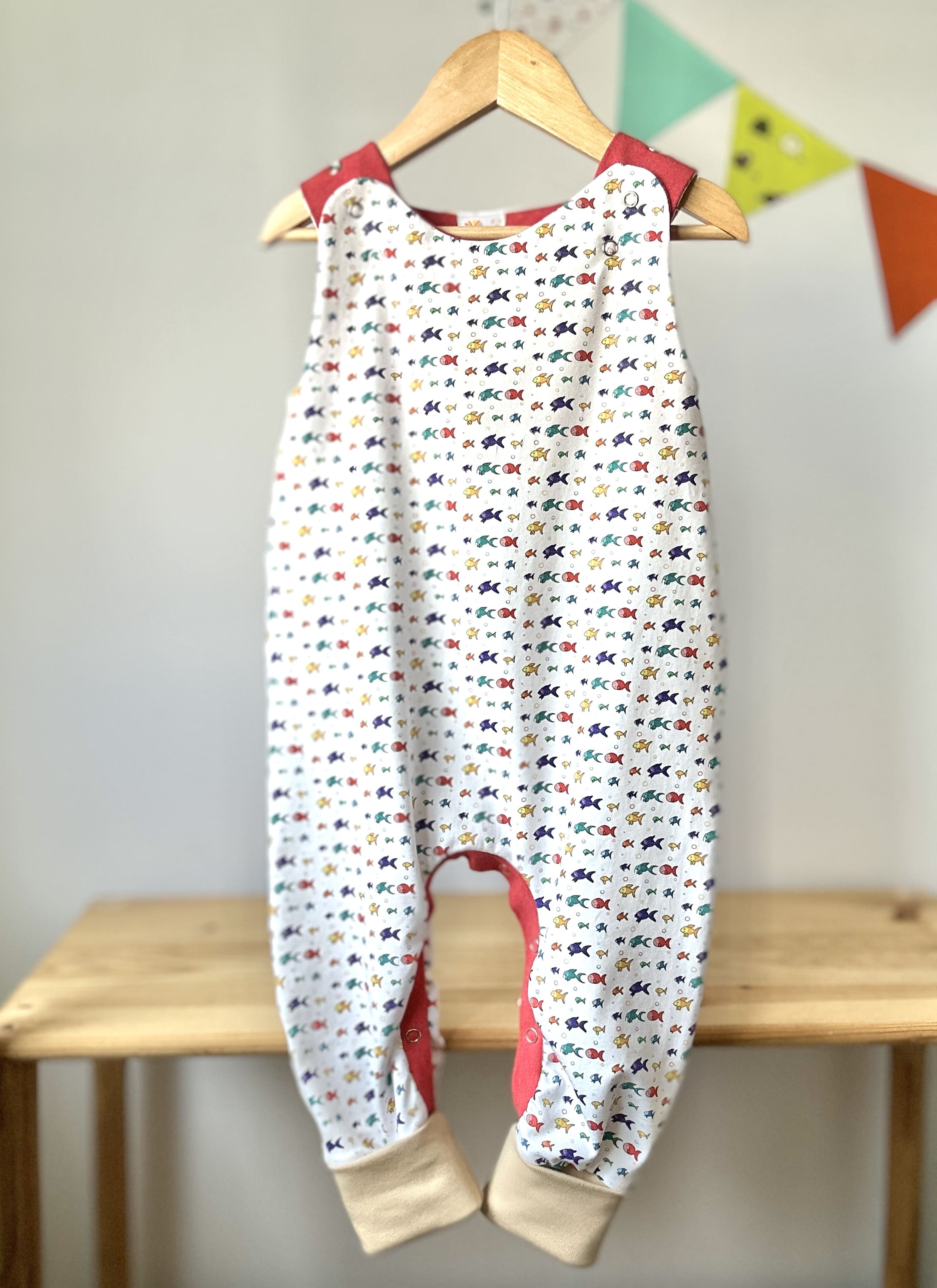 Long, adjustable overalls "White Bloubloup"