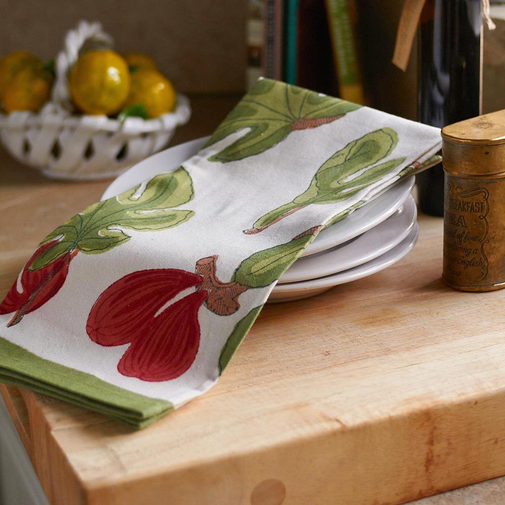 Red and green fig tea towel (Set of 3)