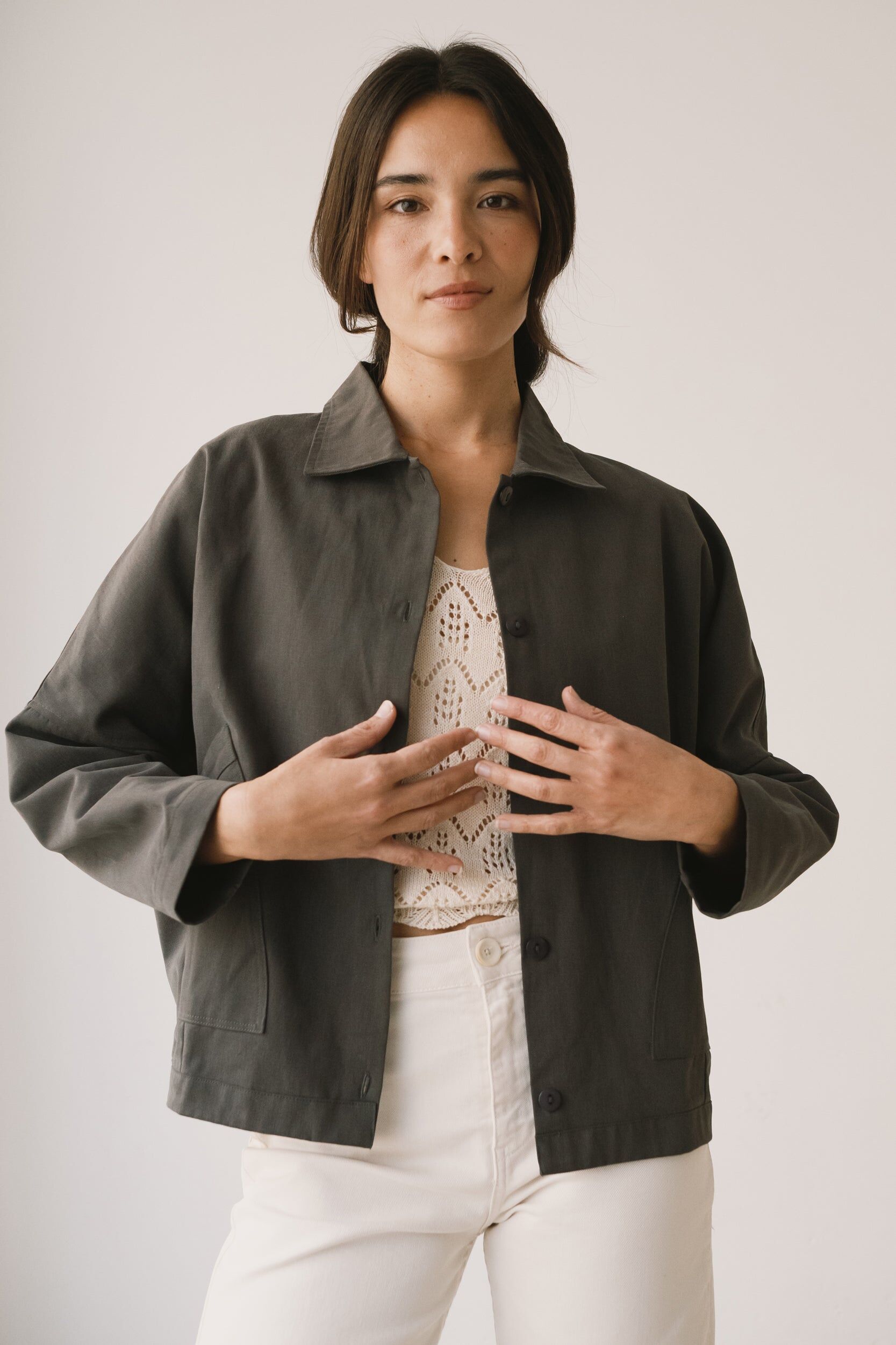 Schwarze Oversize-Jacke