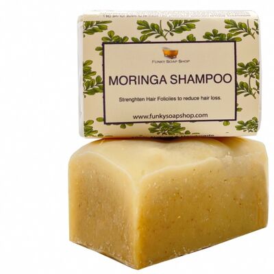 Moringa Solid Shampoo Bar, Natural & Handmade, Approx. 120g