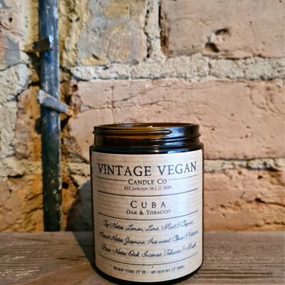 Cuba Oak & Tobacco Vintage Vegan Soy Travel Candle