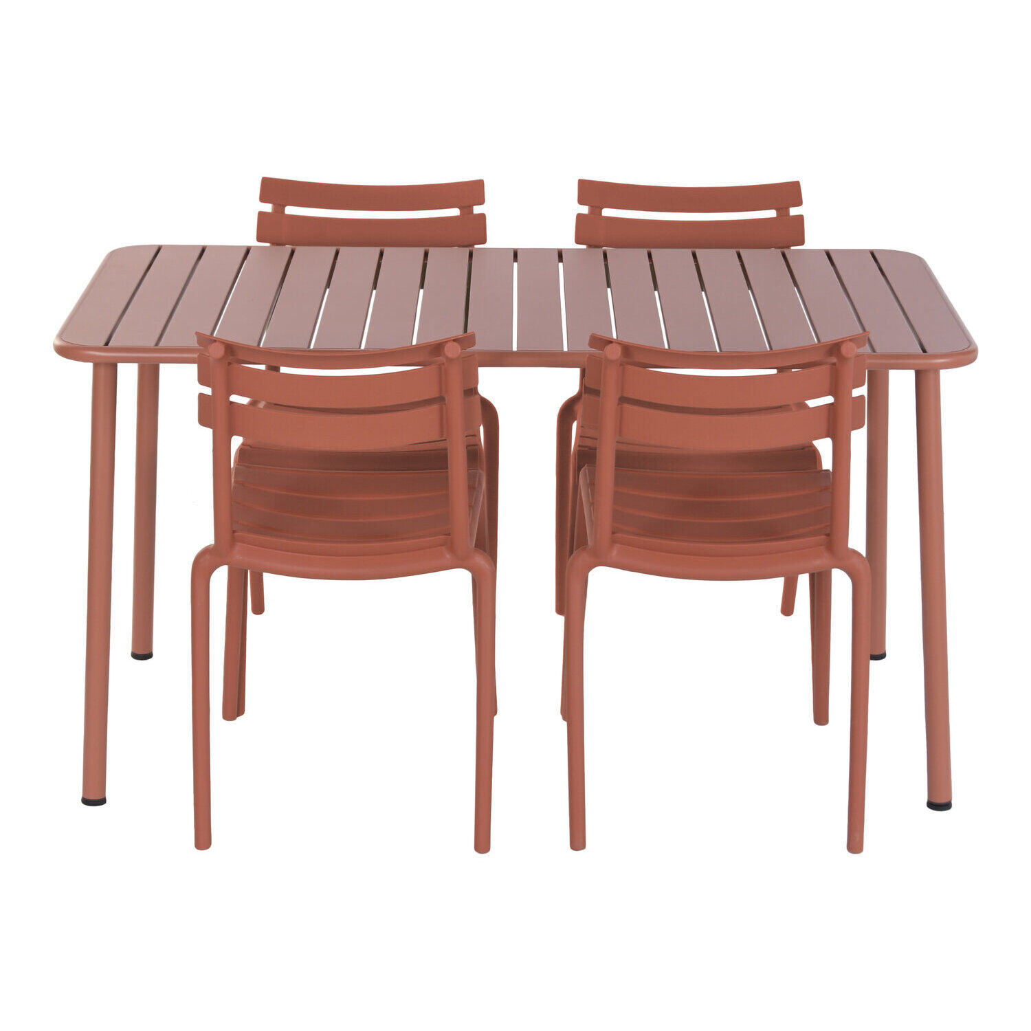 Mesa comedor set 5 pp 140x70x75 4 sillas apilables MB224153