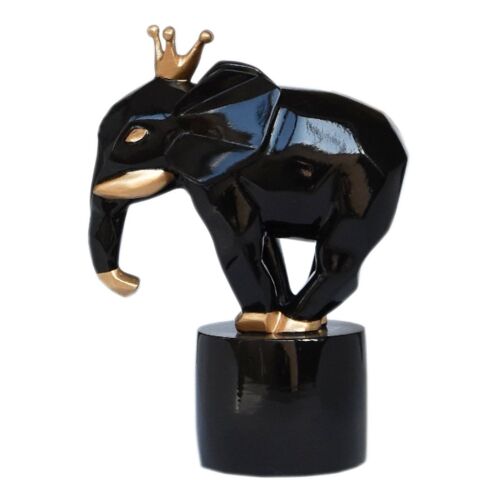 Decorative sculpture FACETED ELEPHANT BLACK M