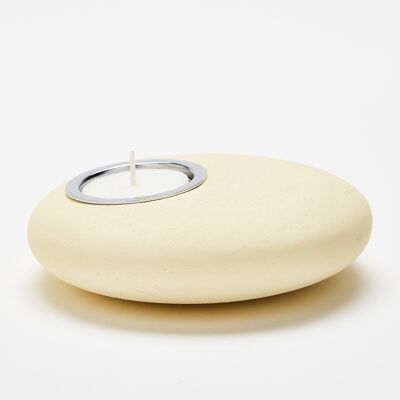 Galet candle holder - cream