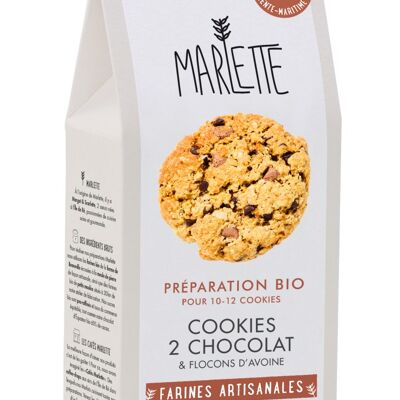 Organic preparation for cake: Cookies 2 chocolates and oatmeal - for 8 cookies - 320g