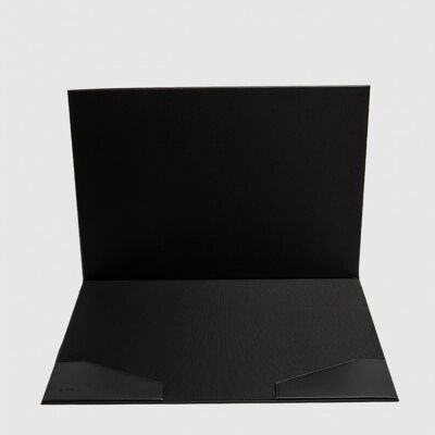 Imitation Leather Vade With Folder in black