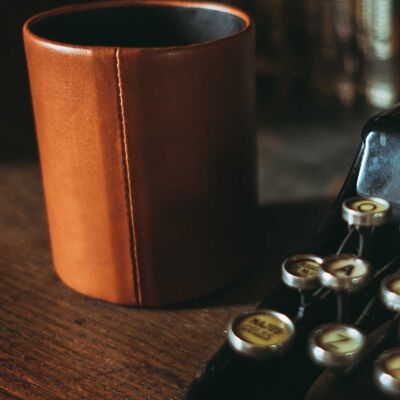 Leather color pencil holder