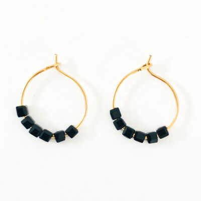 Simply Square black earrings