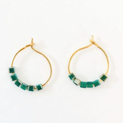 Simply Square Earrings Green