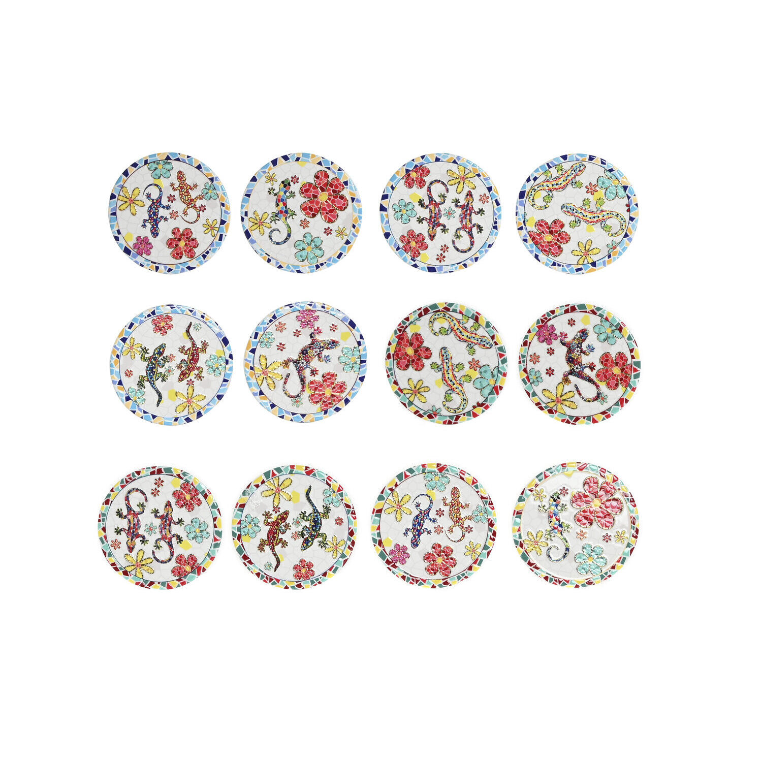 Dolomite coasters 12x12x0.5 lizard 12 assorted.PC219715