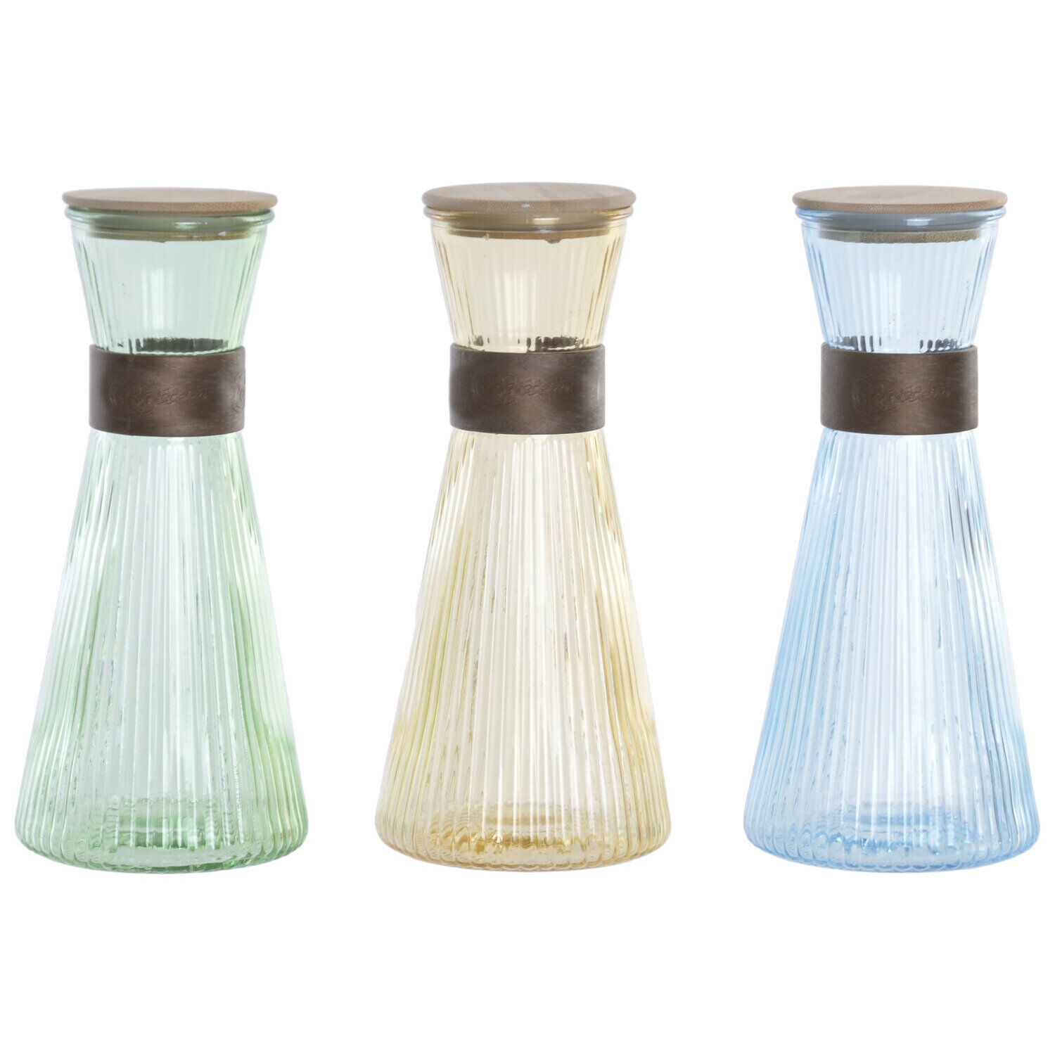 Bamboo glass bottle 11x11x25 920ml 3 assorted.PC227685