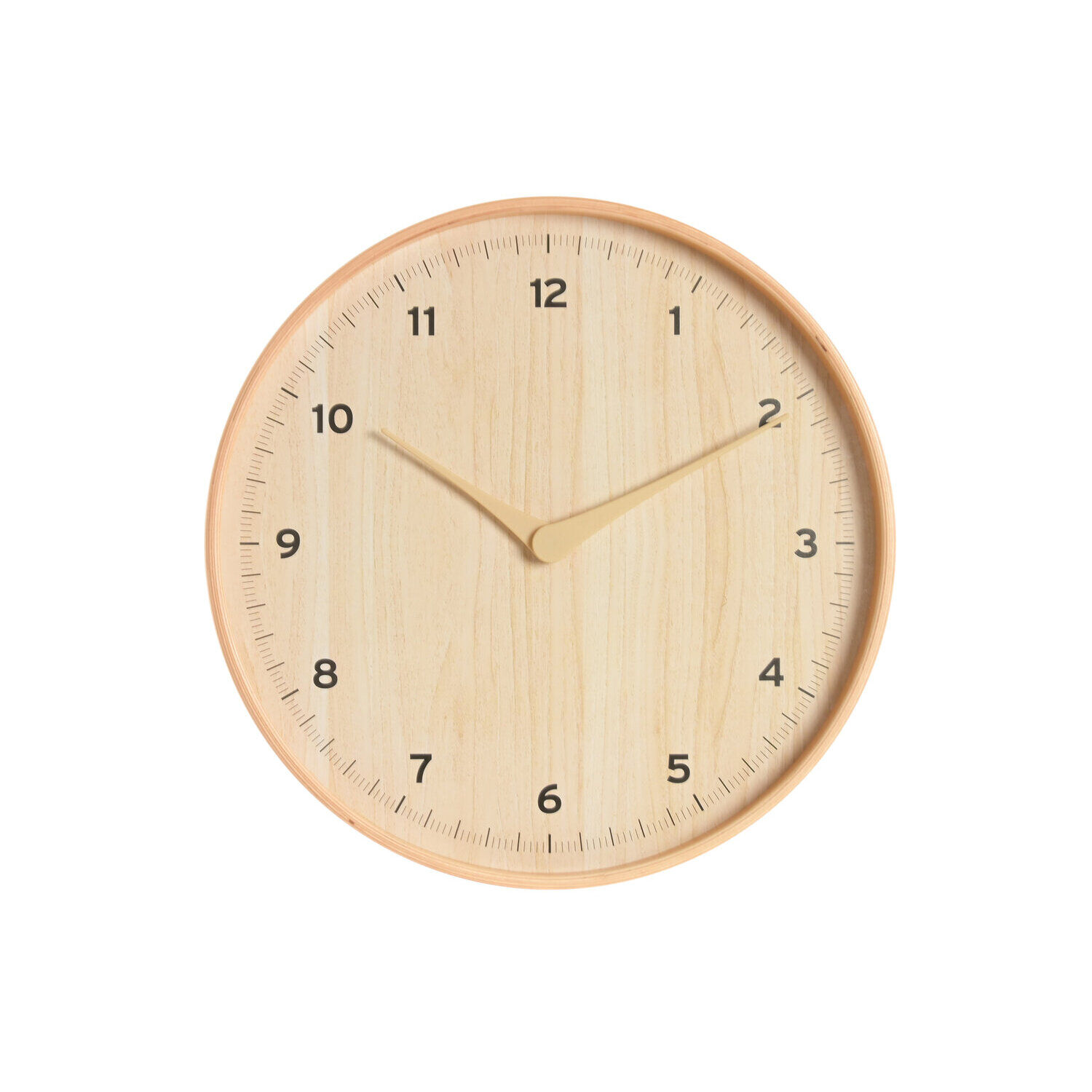 Hevea-Holz-Wanduhr, PVC, 41 x 5 x 41 cm, weiß, RE227712