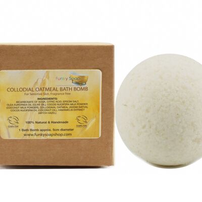 Colloidal Oatmeal Bath Bomb for Sensitive Skin, 5cm Diameter