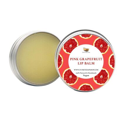 Vegan Pink Grapefruit Lippenbalsam, 100% handgemacht und natürlich, 1 Dose à 15g