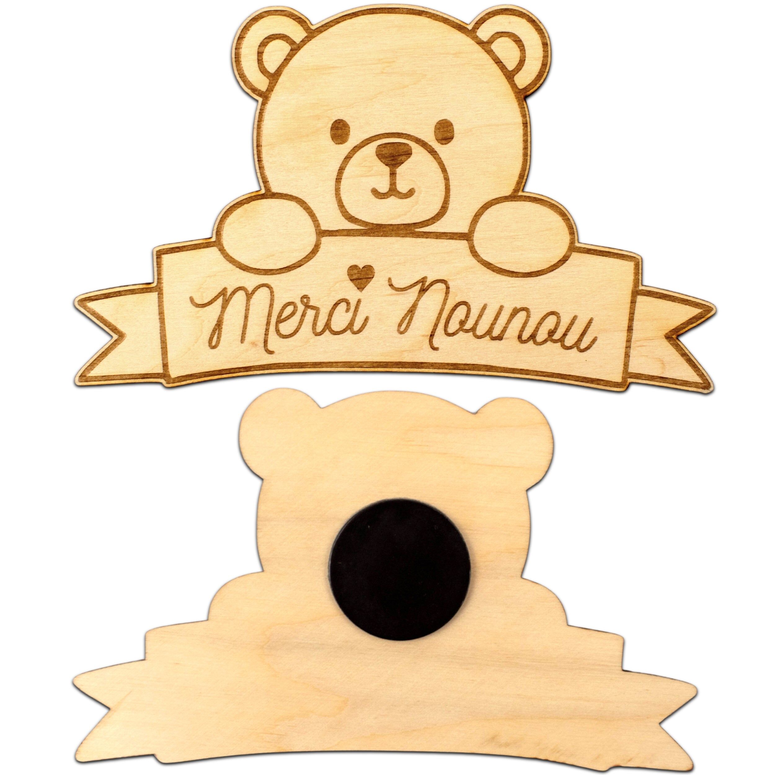 Wooden magnet – Bear – Thank you Nanny – nanny gift – nanny thank you gift – end-of-school-year gift