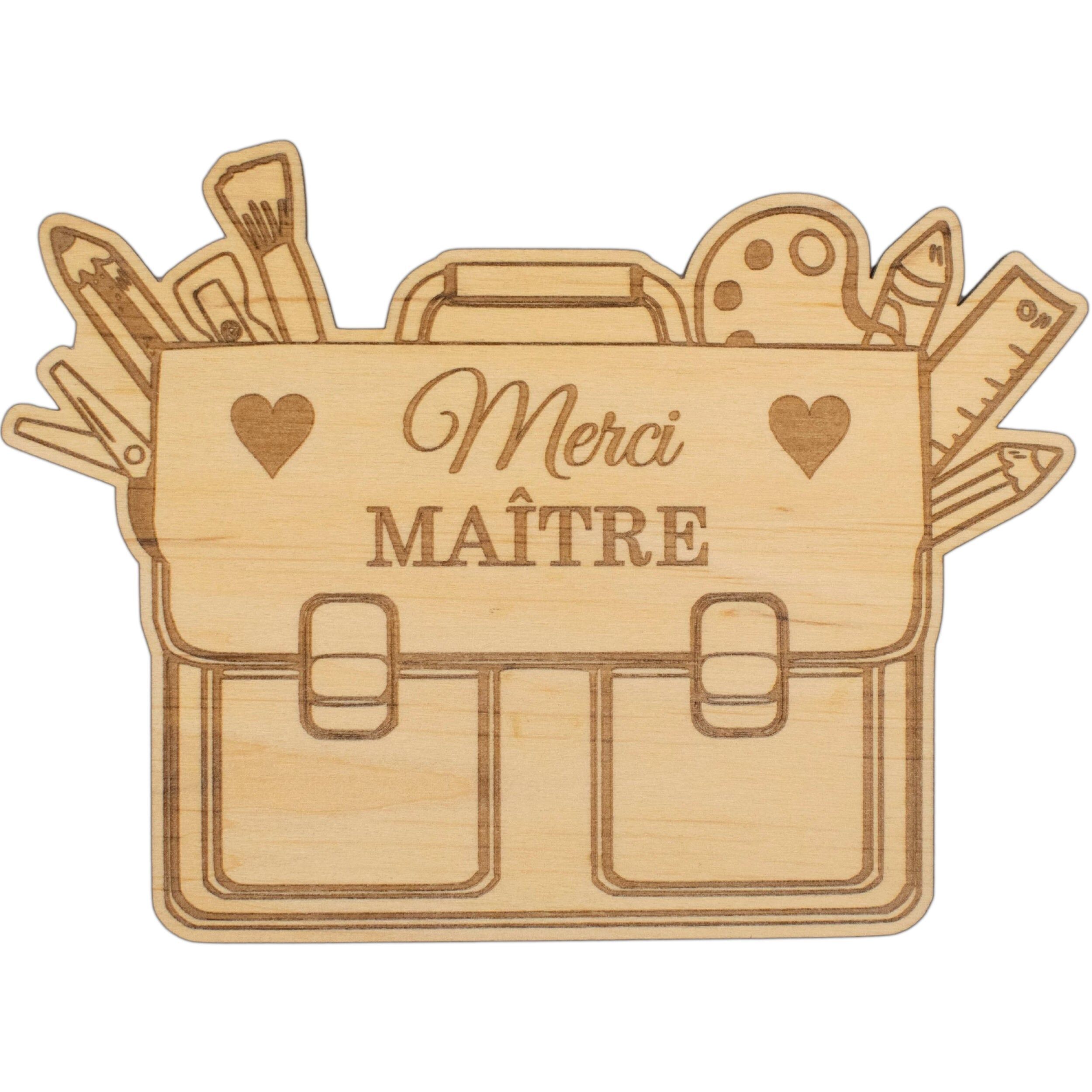 Wooden magnet – Schoolbag – Thank you teacher – teacher gift – thank you teacher gift – end-of-school-year gift