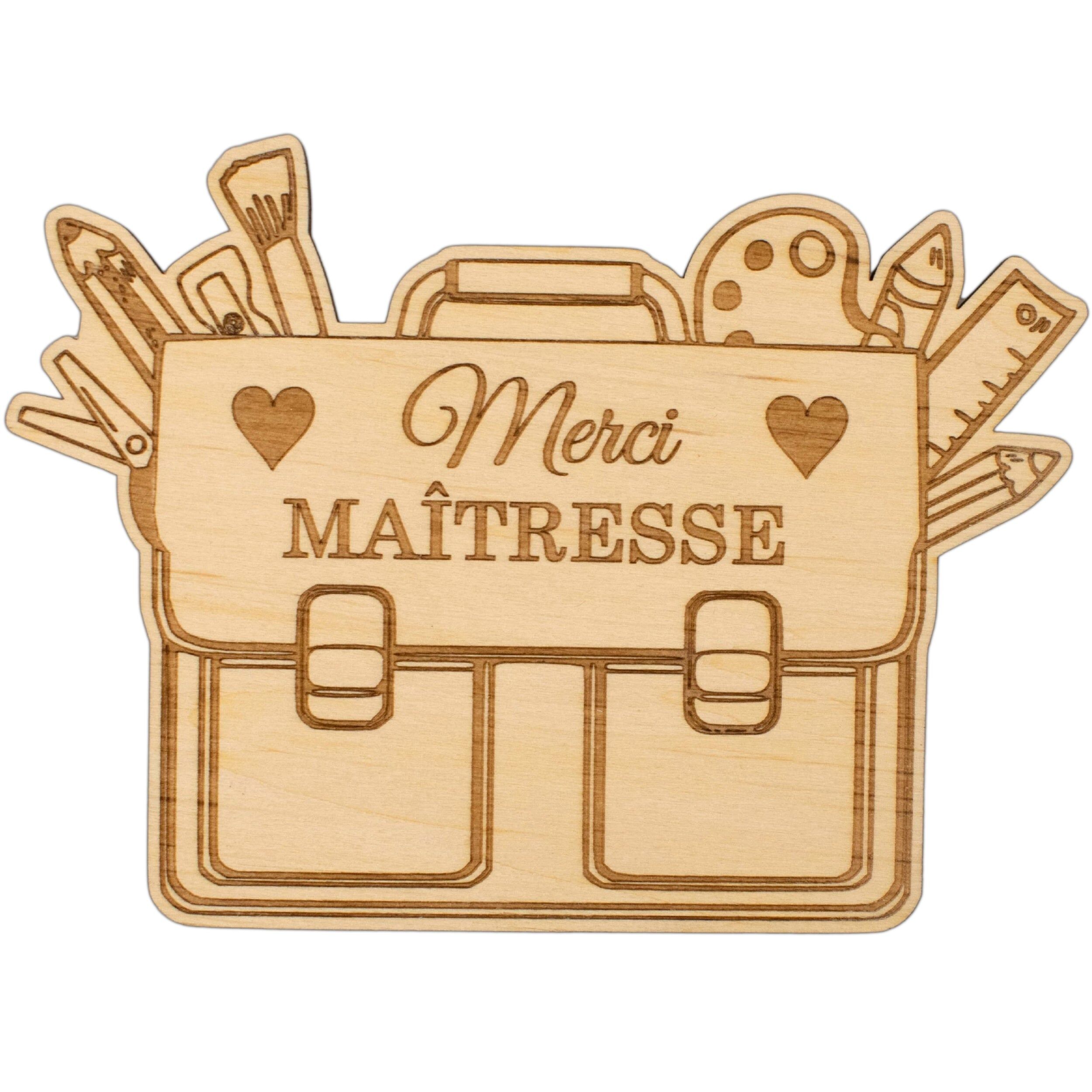 Wooden magnet – Schoolbag – Thank you Teacher – Teacher gift – Teacher thank you gift – End of school year gift