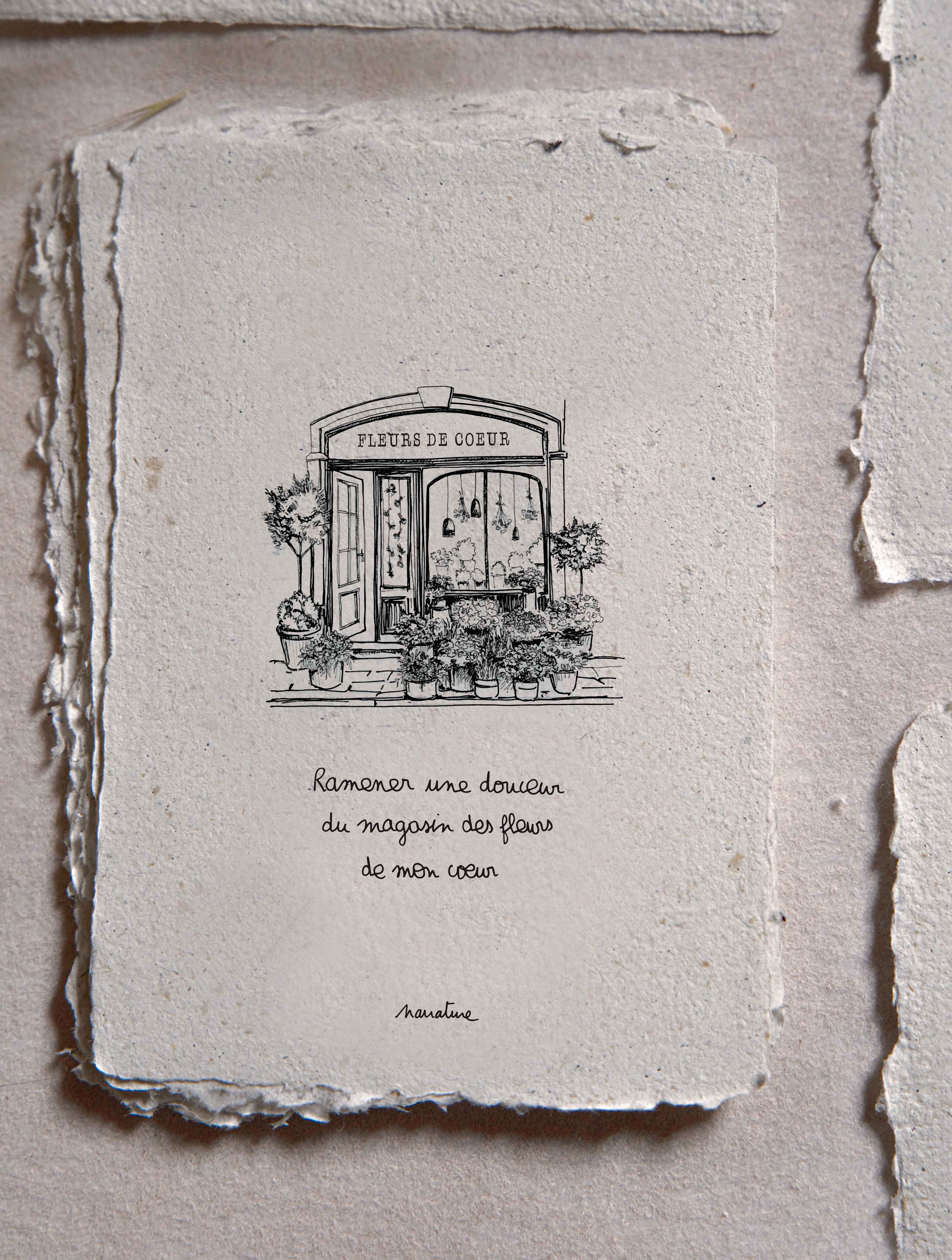 Der Blumenladen – 10x15 Karte, handgeschöpftes Papier und recycelter Umschlag