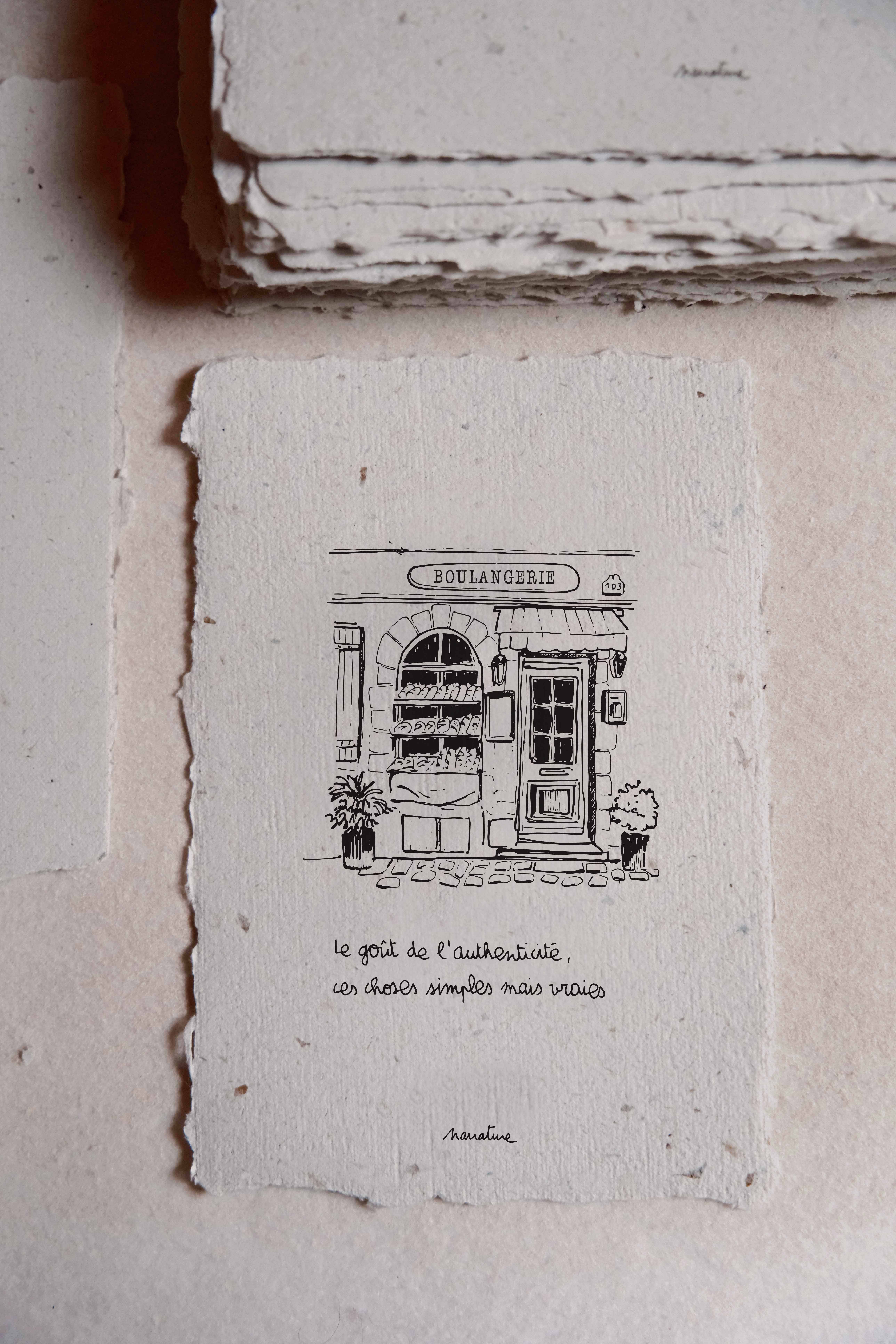The Gourmet Shop – 10x15 Karte, handgeschöpftes Papier und recycelter Umschlag
