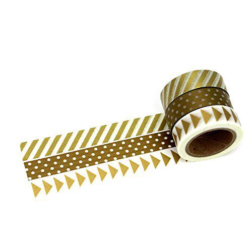 Papierdrachen 3 Rollen Washi Tape - Gold 1