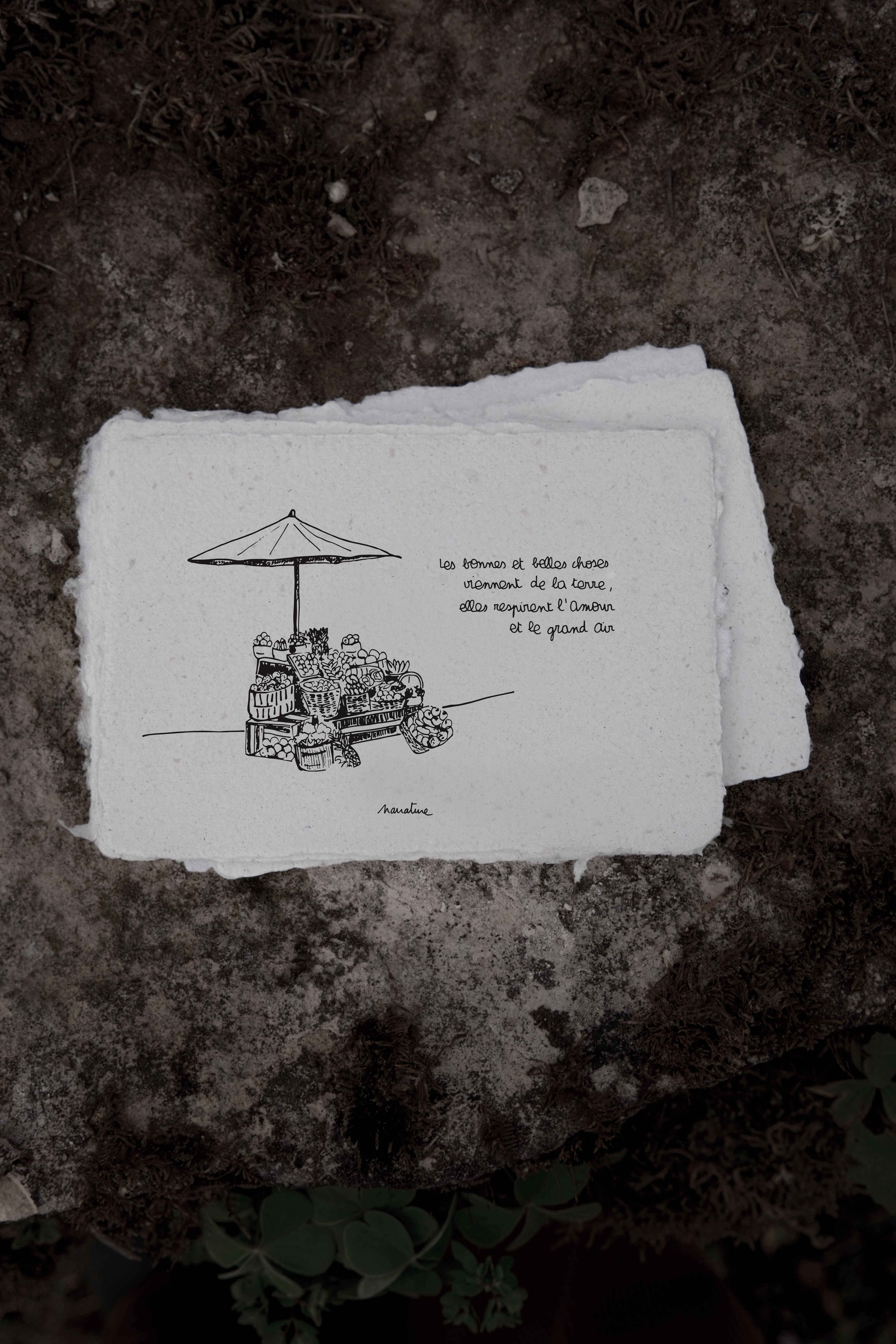 Die schönen und wertvollen Dinge – 10x15-Karte, handgeschöpftes Papier und recycelter Umschlag