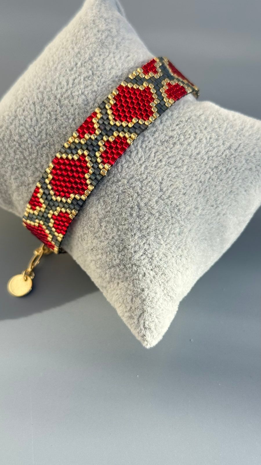 Handmade Red Miyuki Bead Bracelet