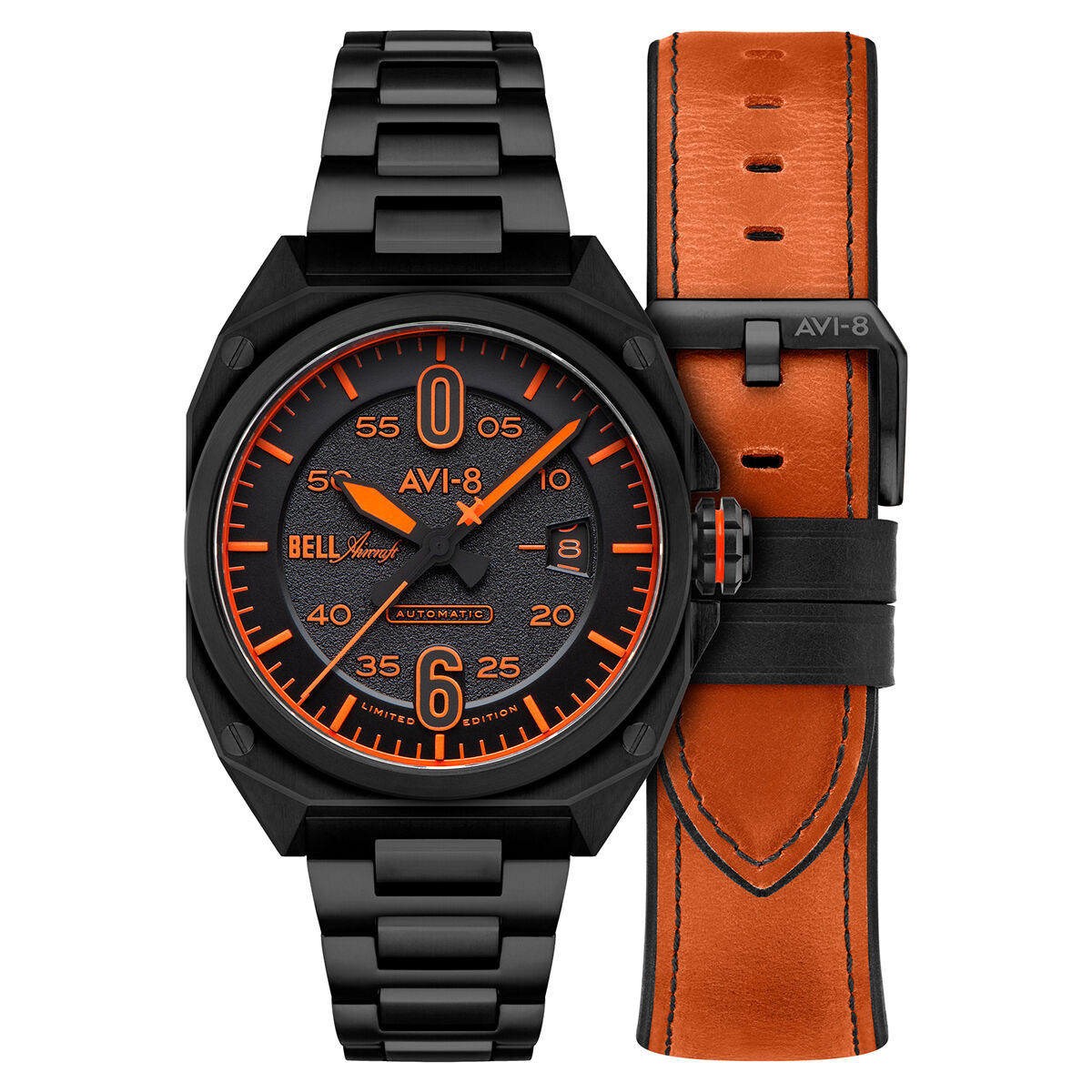 AVI-8 – Bell X-1 – AV-4106-33 – Reloj de caballero – Movimiento automático, 3 agujas, fecha