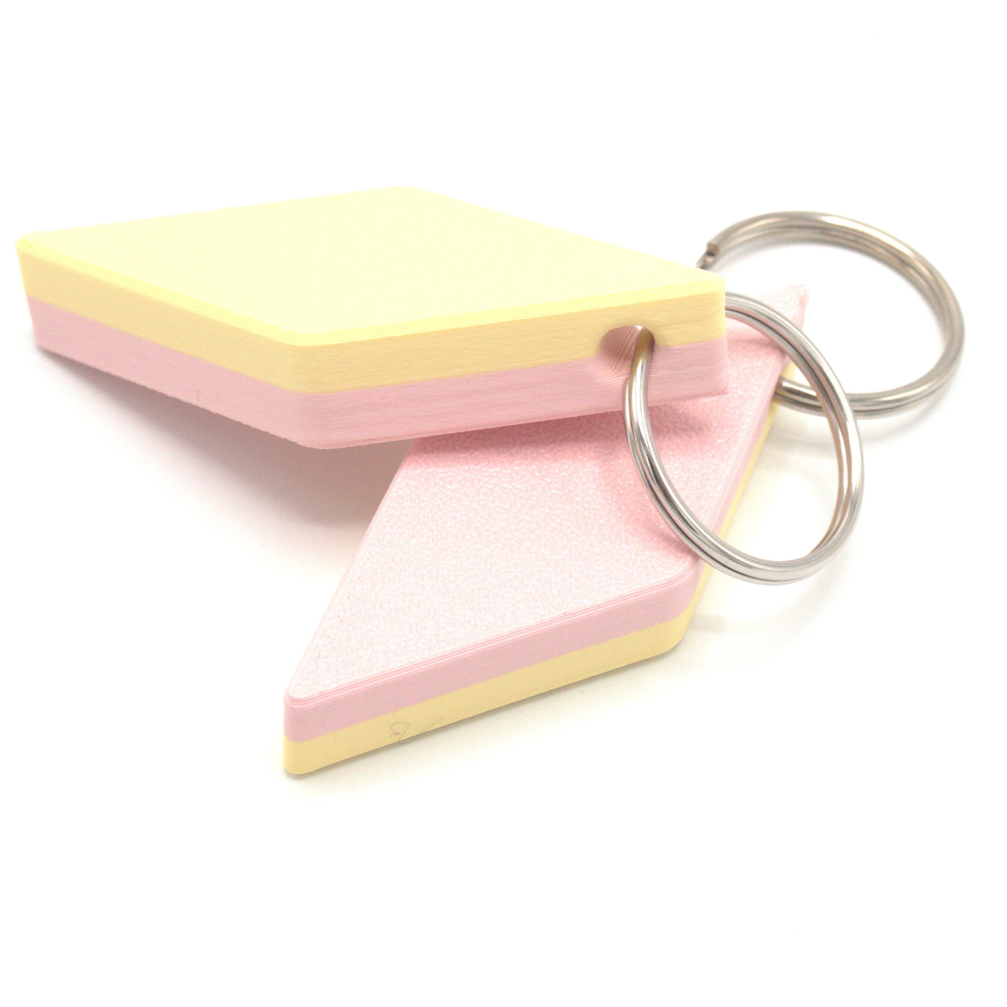 Diamond candy keychain pink-yellow