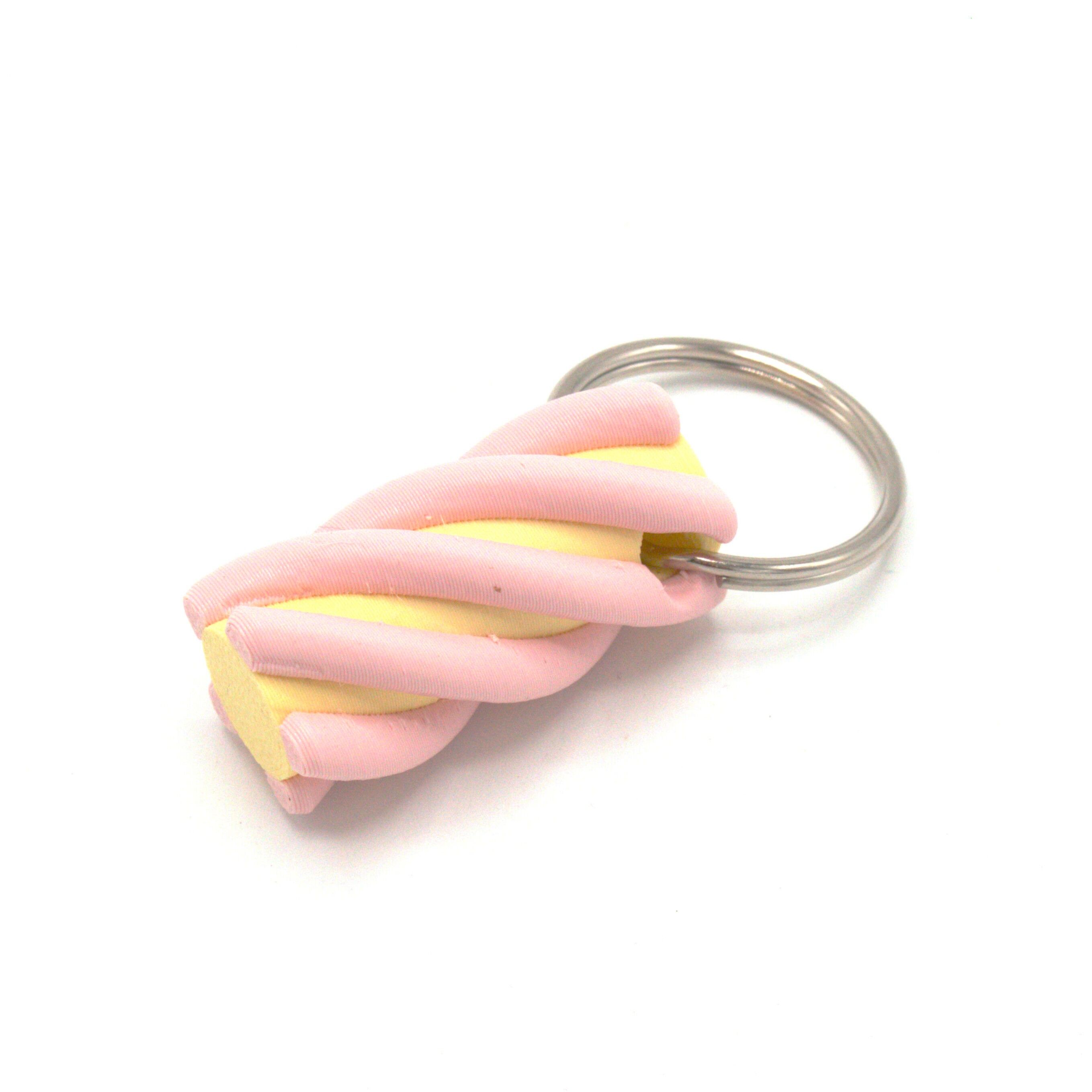 Twisted candy keychain Pink-yellow