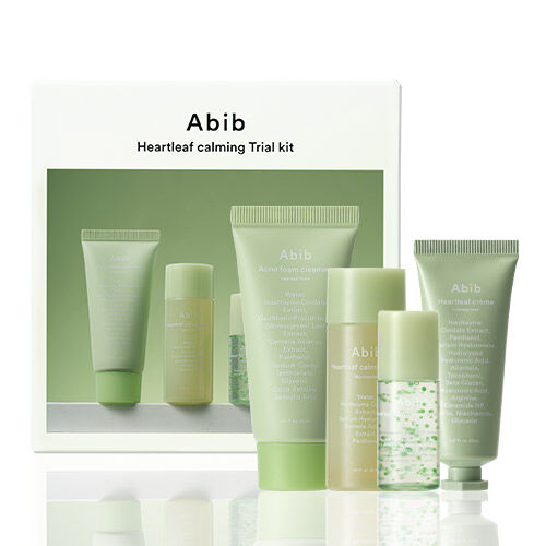 ABIB Heartleaf Beruhigendes Probierset: Schaum 30 ml + Gesichtswasser 30 ml + Serum 15 ml + Creme 20 ml