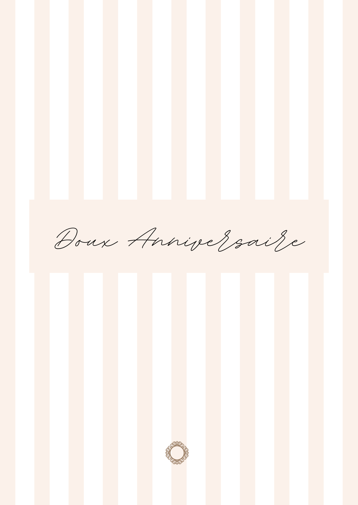 Sweet birthday postcard with pink stripes - Maison Paon Collection