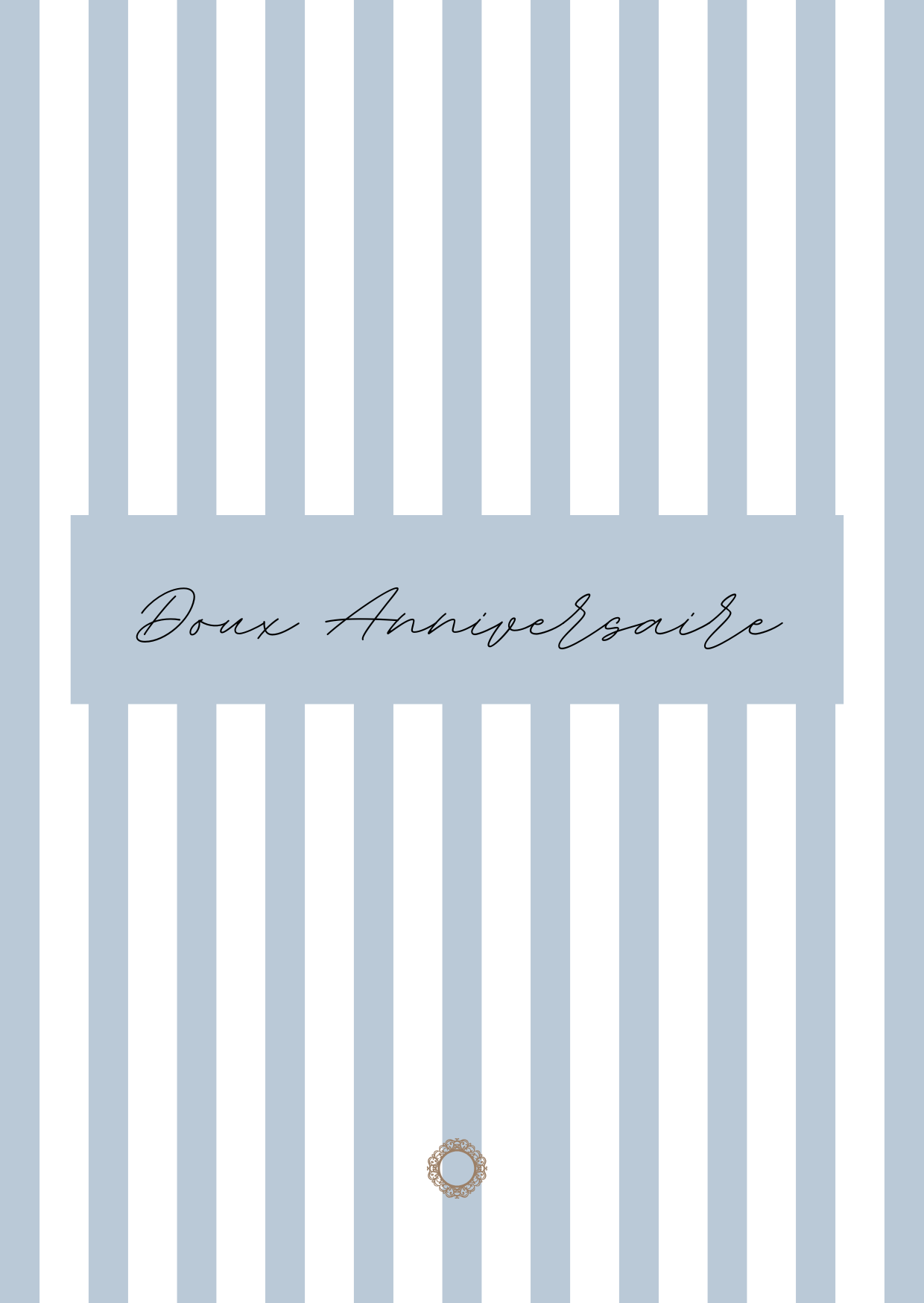 Sweet birthday postcard with blue stripes - Maison Paon Collection