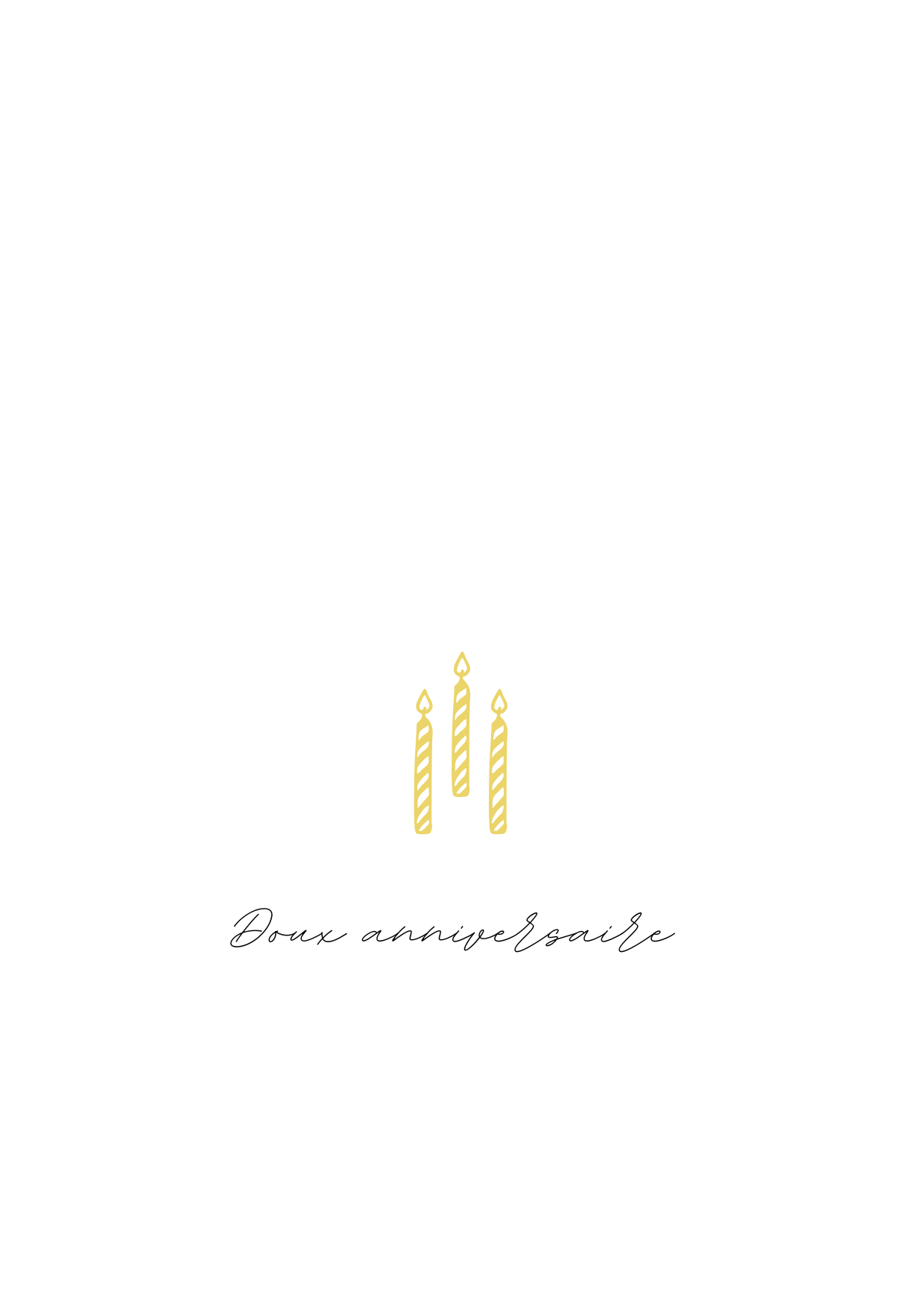 Cartolina minimalista con dolci candeline di compleanno - Collezione Maison Paon