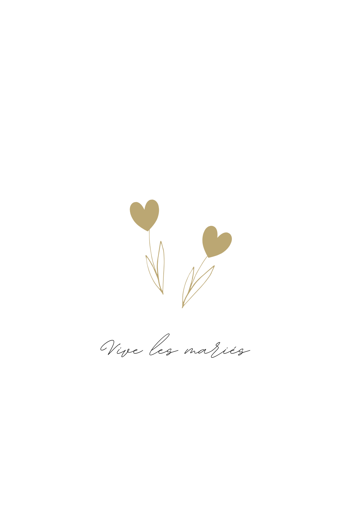 Minimalist postcard: Congratulations to the newlyweds (wedding) - Maison Paon Collection
