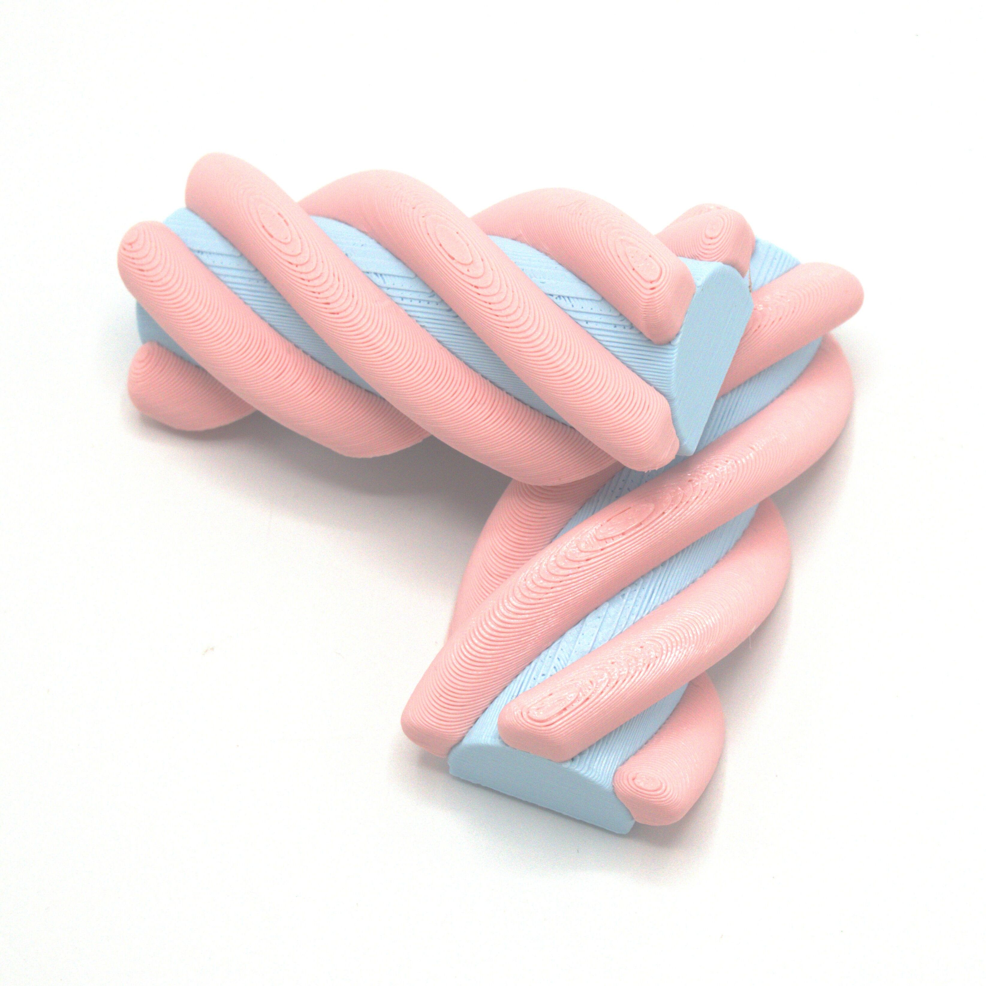 Bonbon magnétique, rose-bleu torsadé