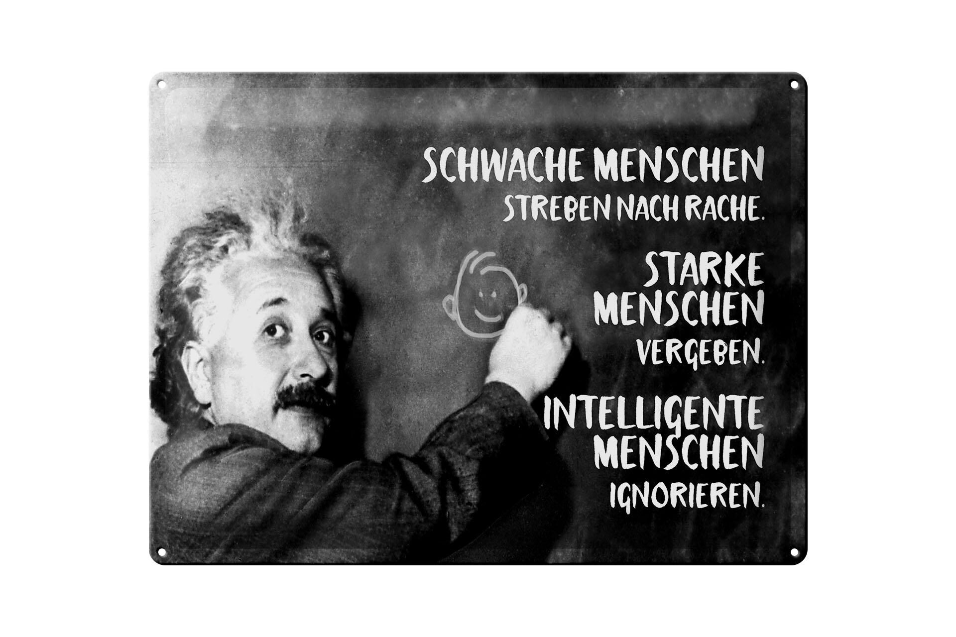 Metal sign quote 30x40 cm Einstein plaque weak strong intelligent people