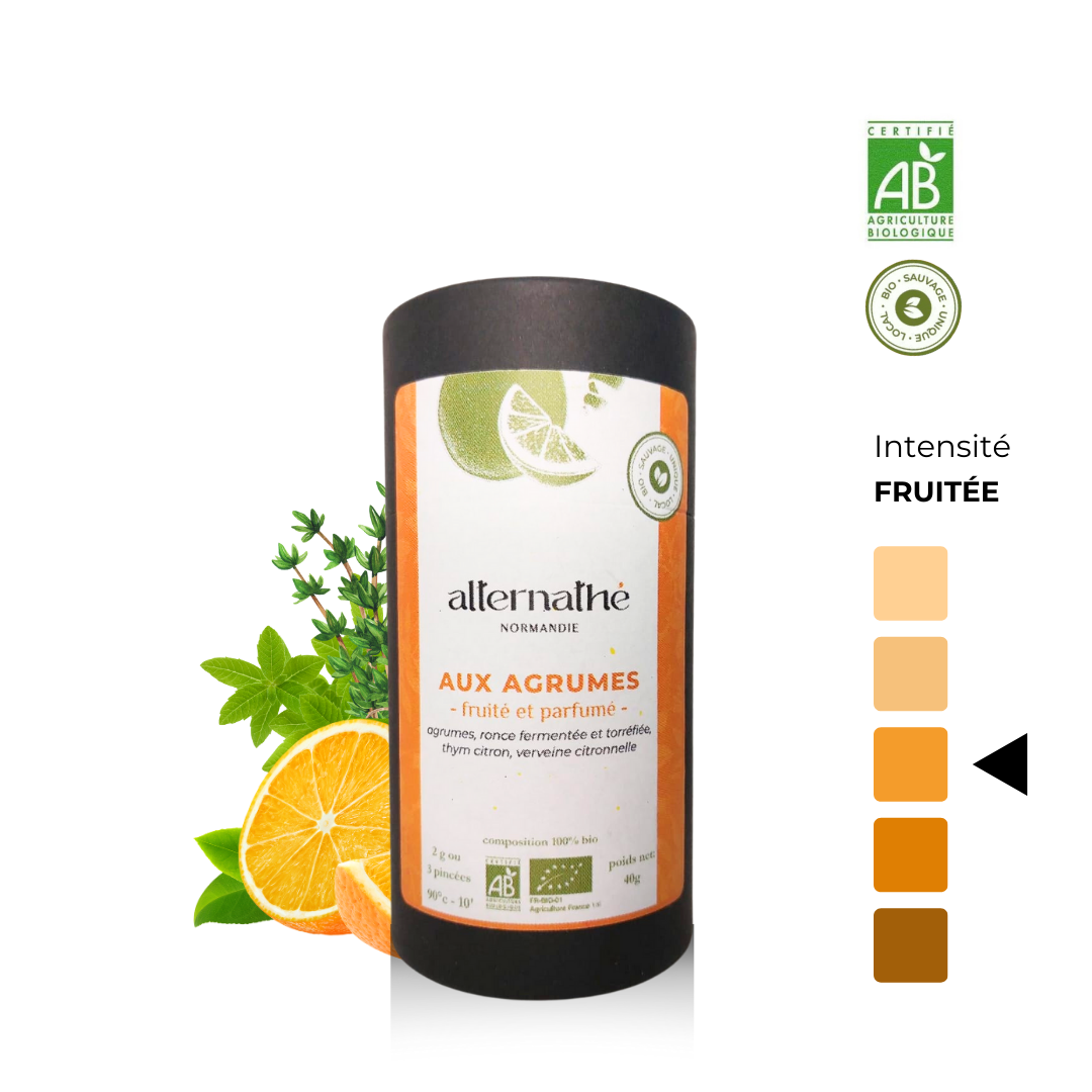Infusion Alternathé, l'alternative au thé AUX AGRUMES, en vrac > Fruité et parfumé