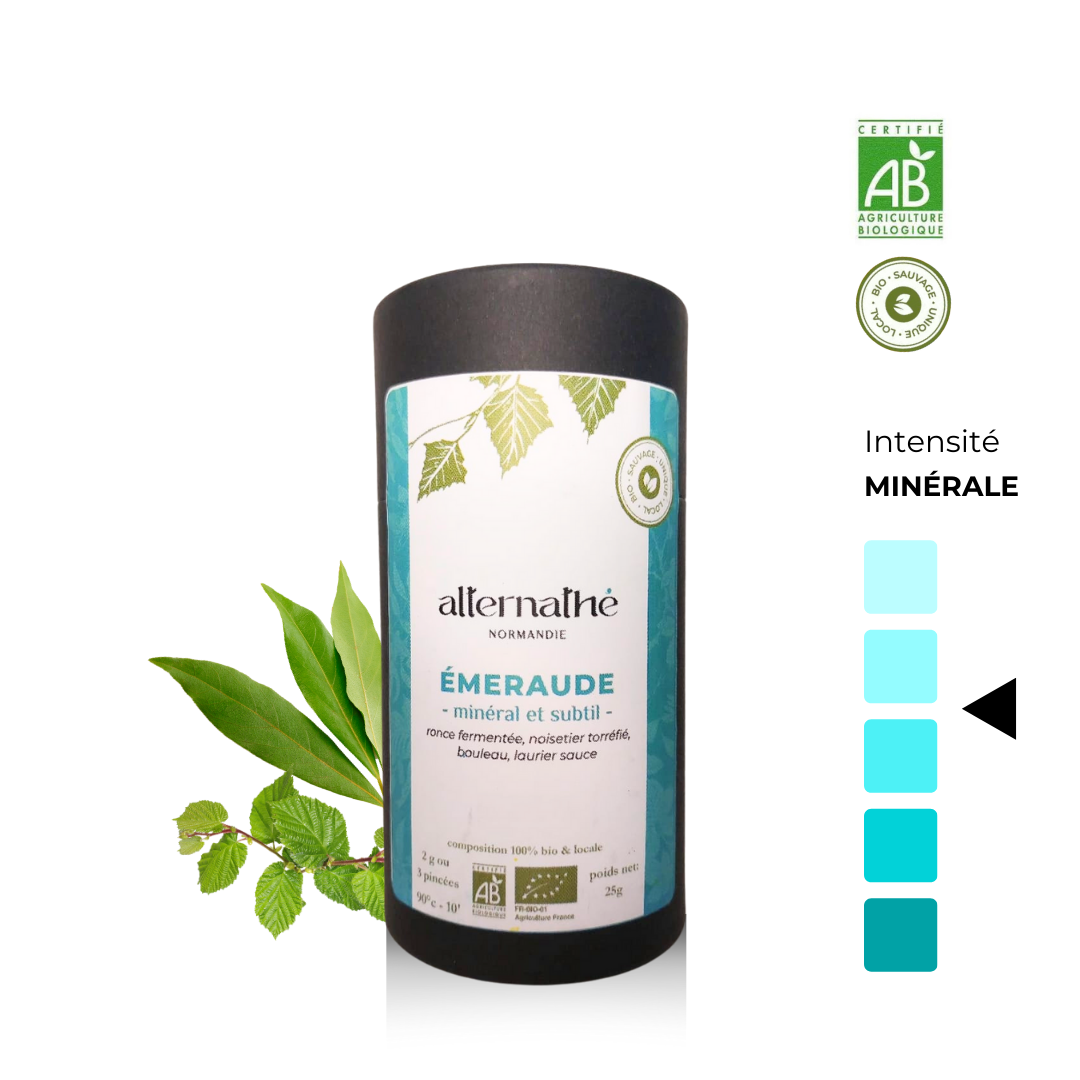 Infusion Alternathé, l'alternative au thé bleu ÉMERAUDE façon oolong, en vrac > Minéral et subtil