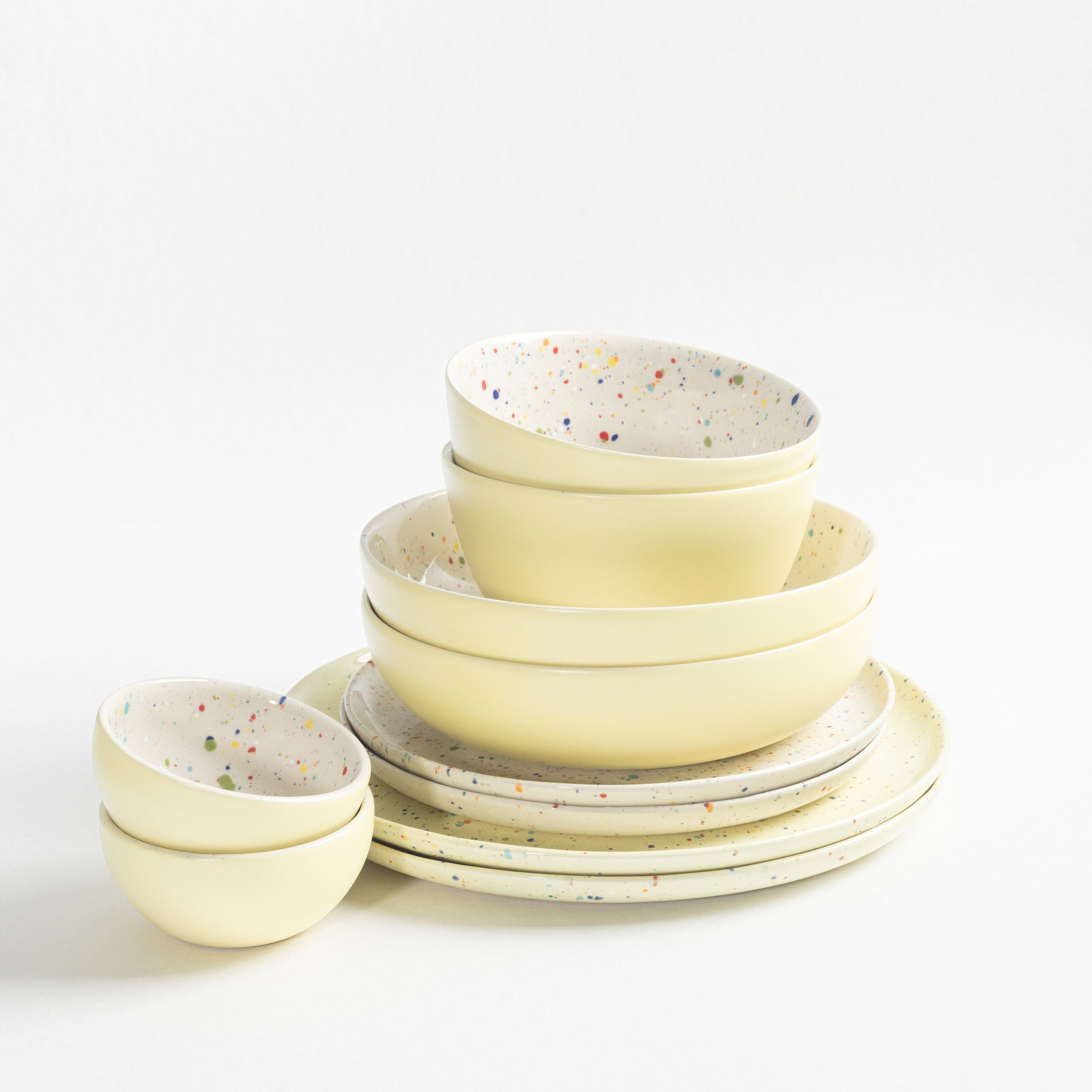 Breeze Party Duo Stoneware 10 Piece Set Yellow