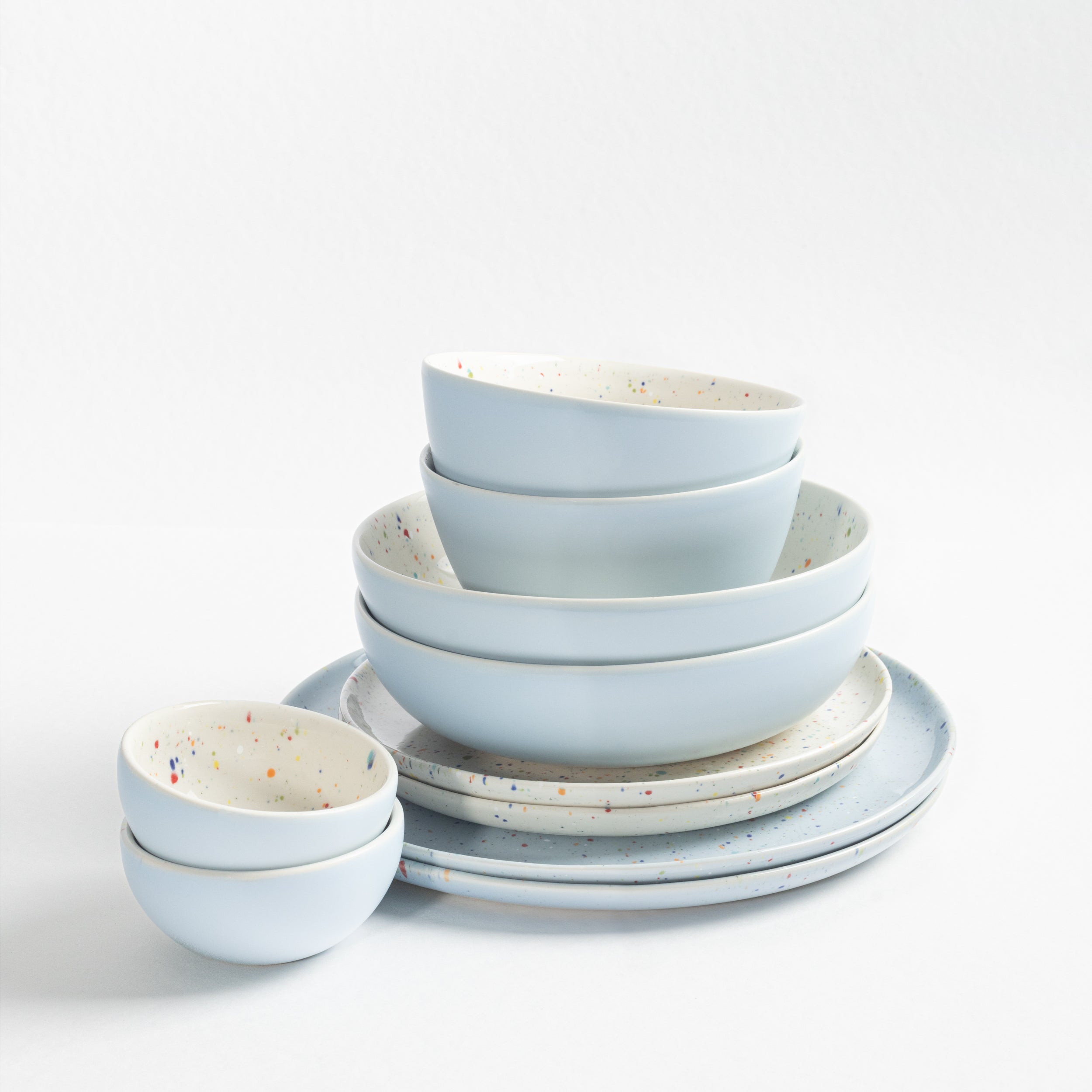 Breeze Party Duo Stoneware 10 Piece Set Blue