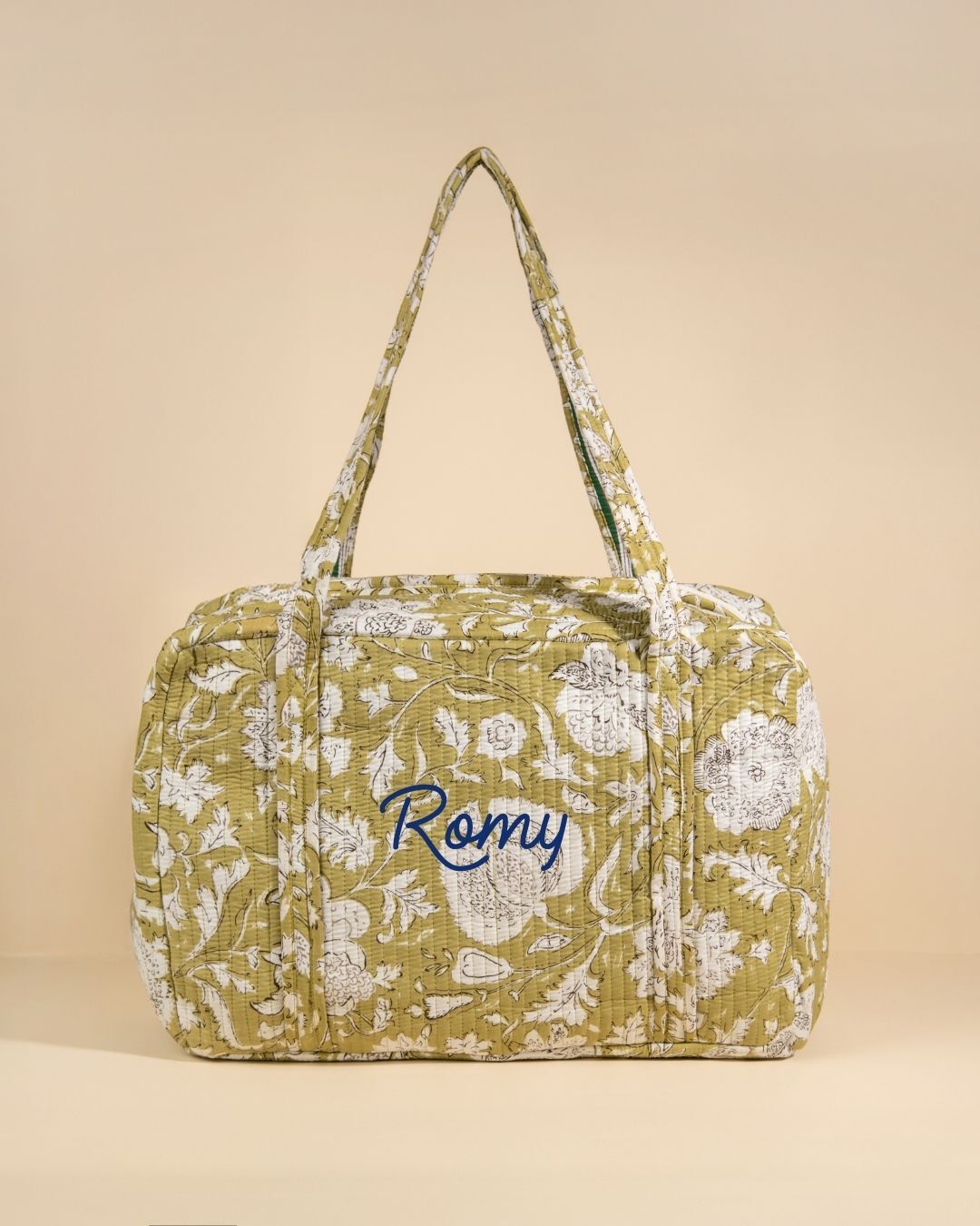 Lola Weekend Bag - Light khaki Floral