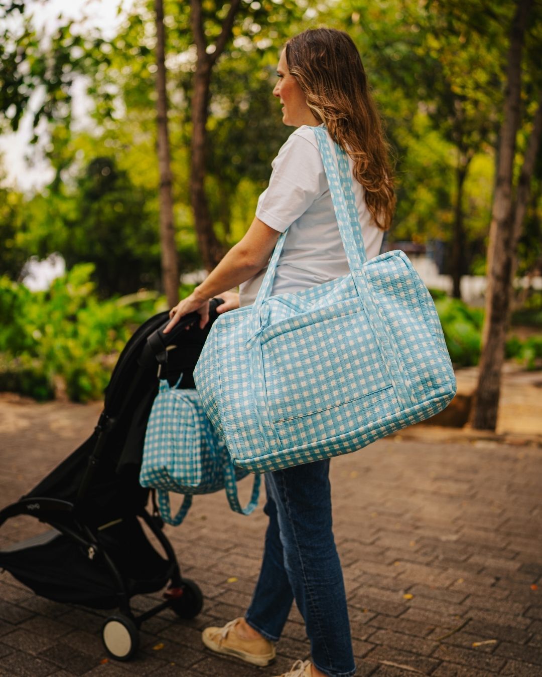Lola Weekend Bag - Sky Blue Vichy
