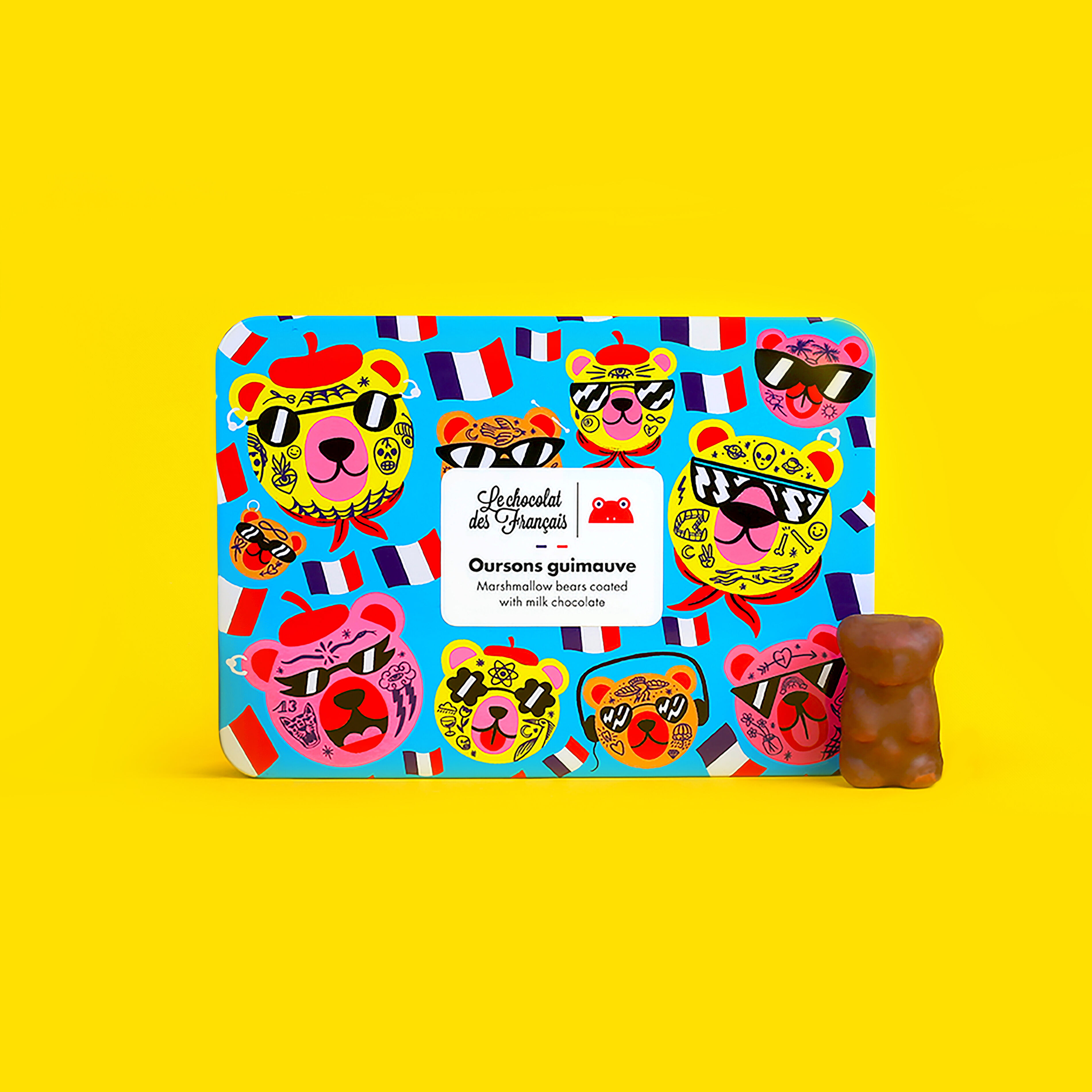 Metal box - 12 milk chocolate marshmallow bears