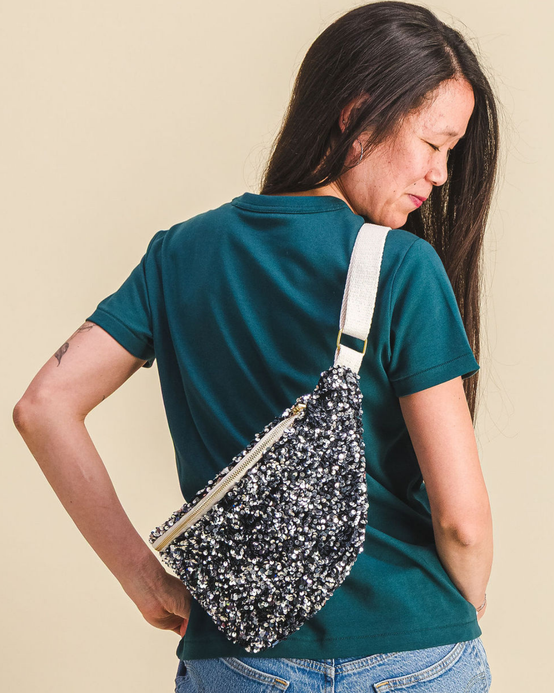 SAC BANANE À LANGER ARGENT - JACKY