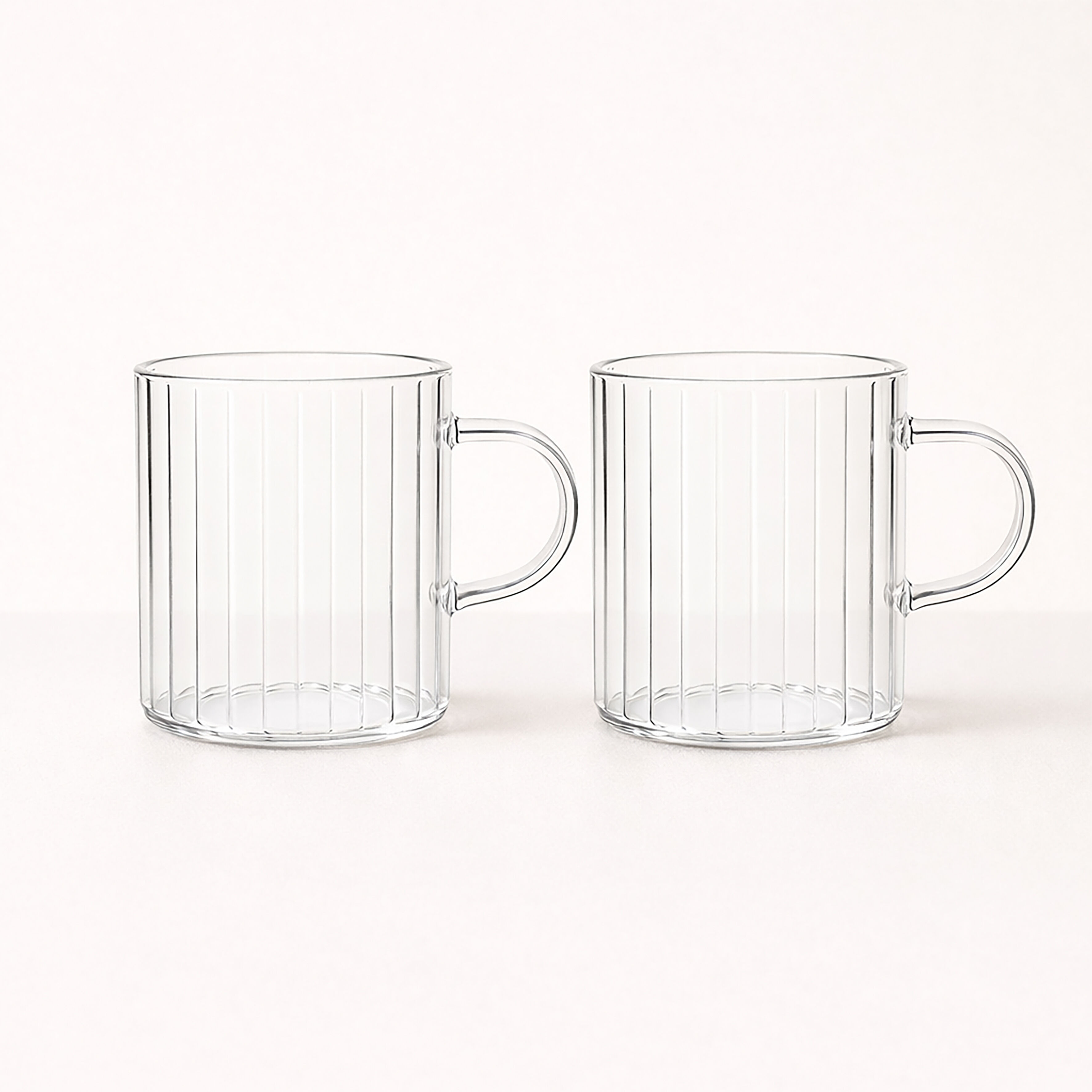 Set of 2 borosilicate glass cups with handles, 10cl LEIA