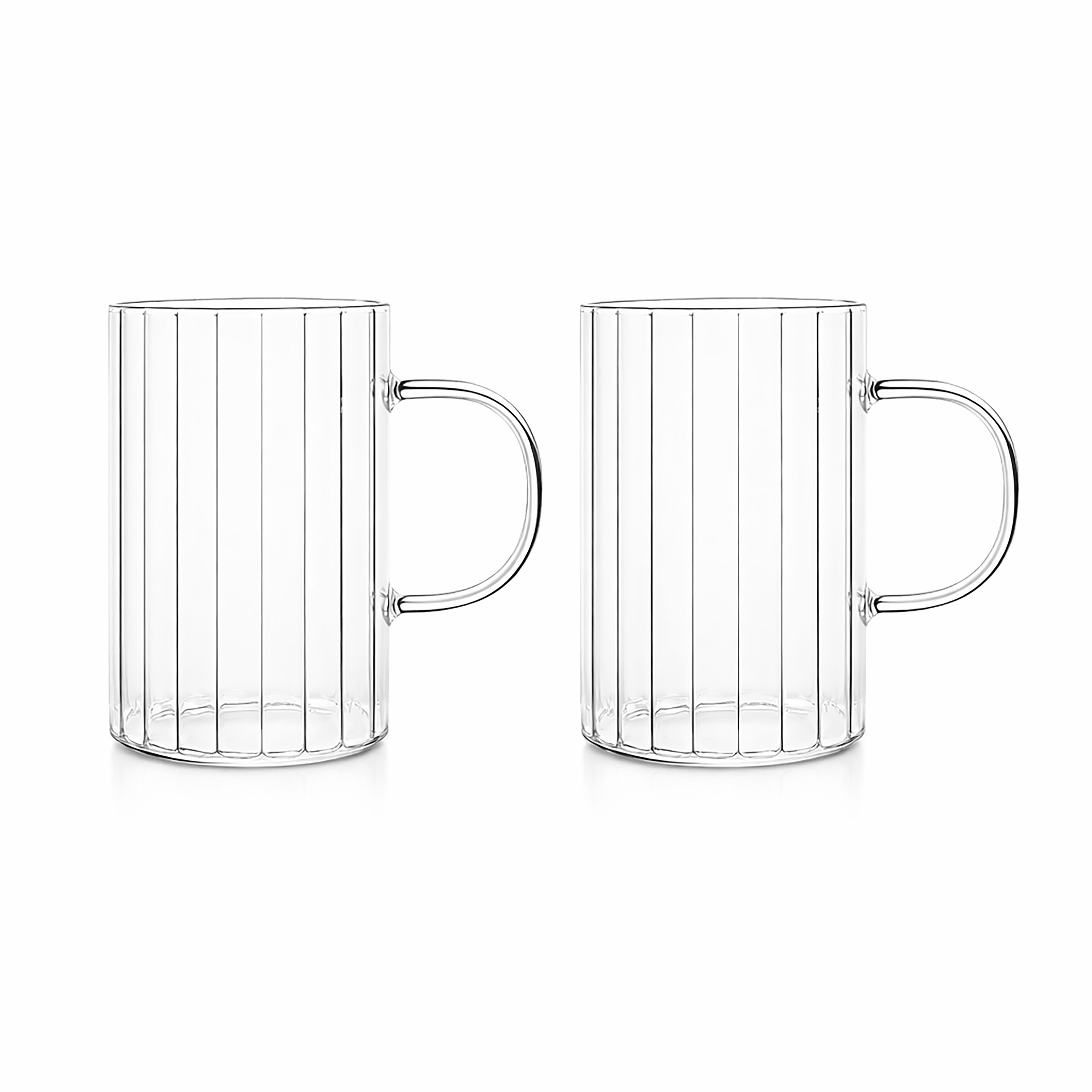 Set of 2 borosilicate glass cups with handles, 25cl LEIA