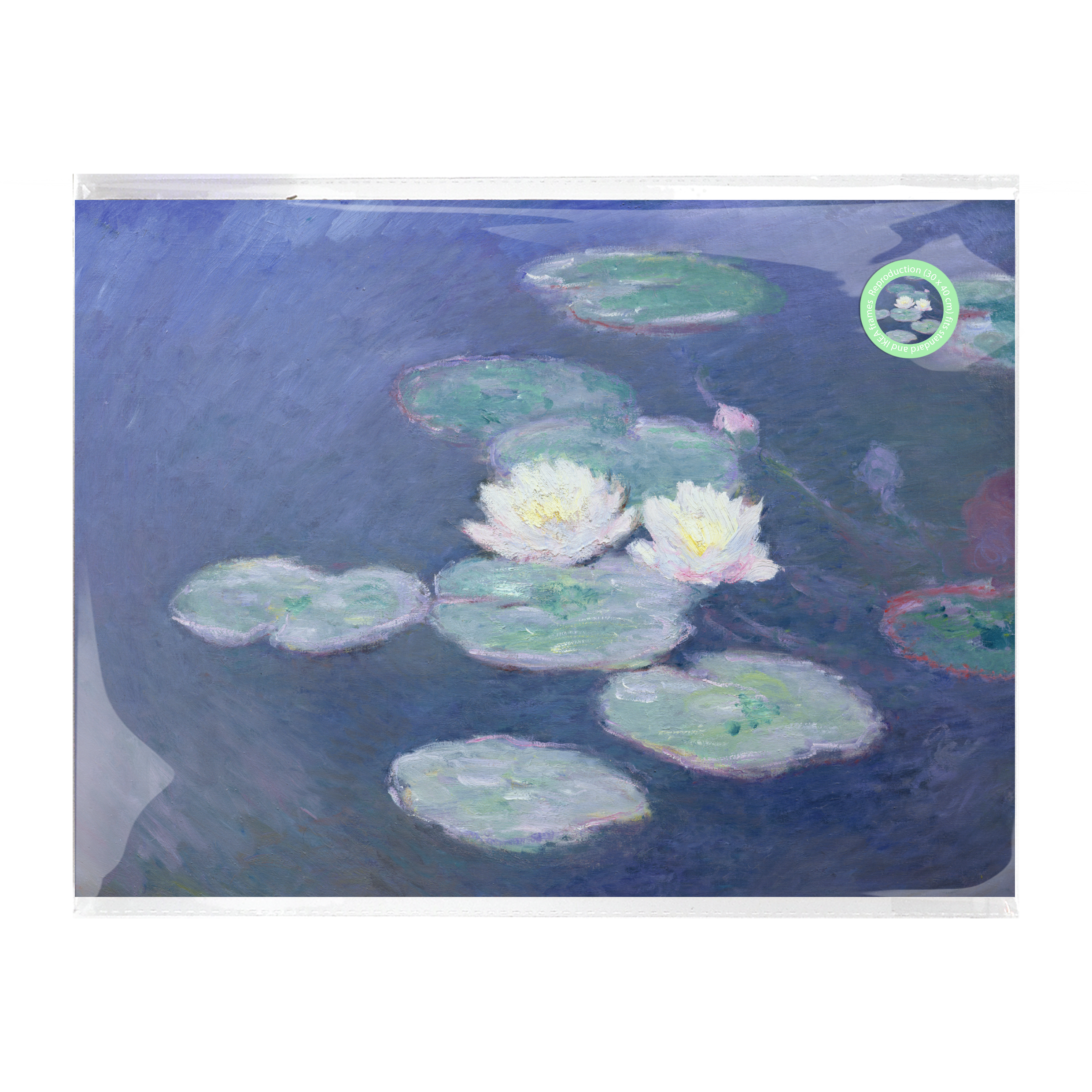 Mini-Poster A3 - Monets Seerosen am Abend