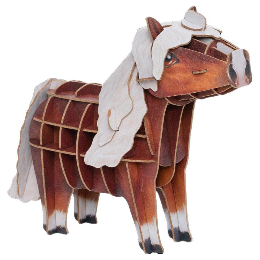 MakeBug, Maqueta 3D para construcción, Caballo de la Selva Negra, MB-D-0012, 12x5x10cm