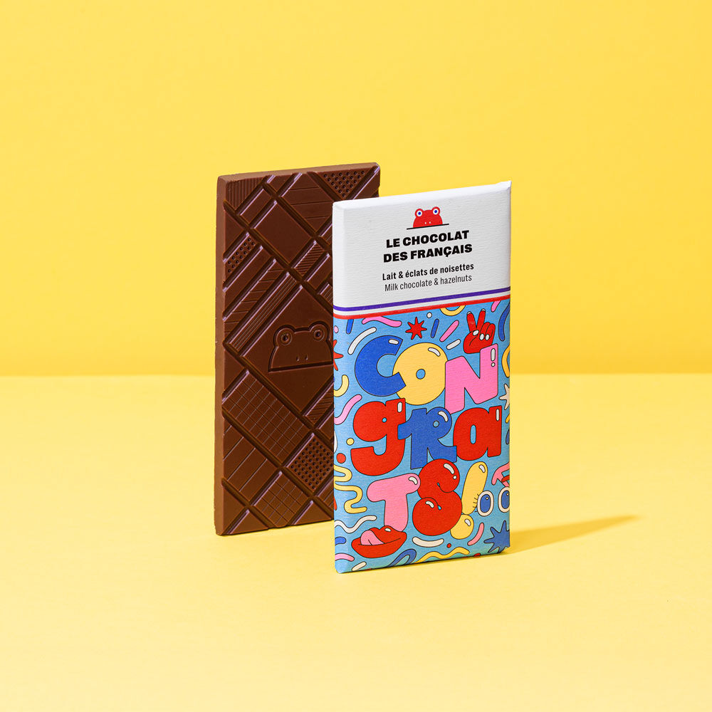 Milk chocolate bar with hazelnut pieces - 70g